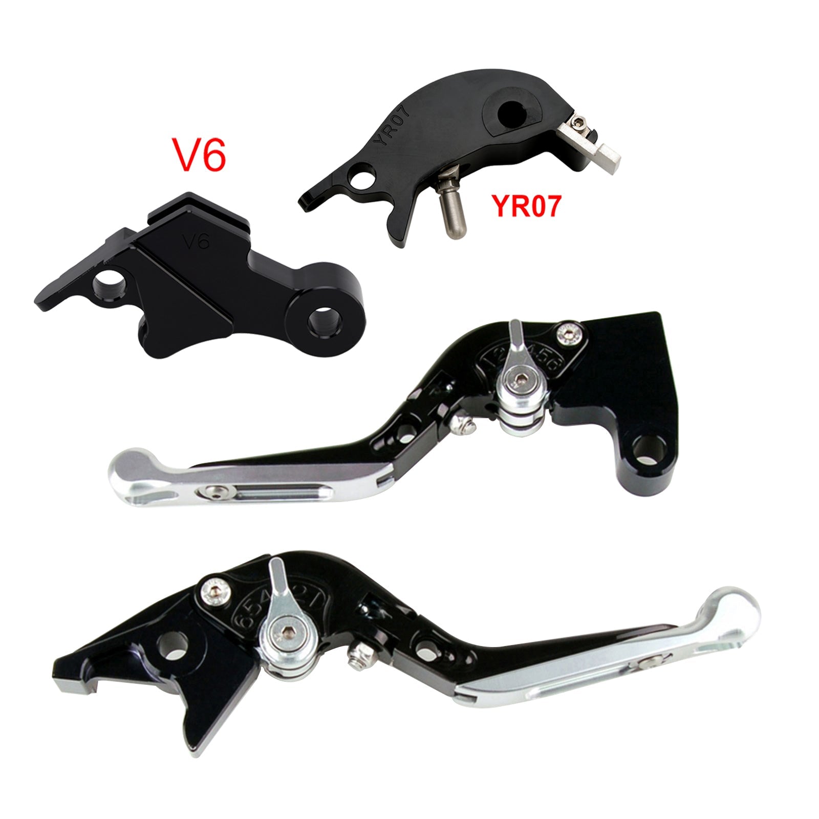 Levier de frein et d'embrayage réglable compatible avec YAMAHA XSR900 XSR900GP MT-09 MT-09SP 24-25