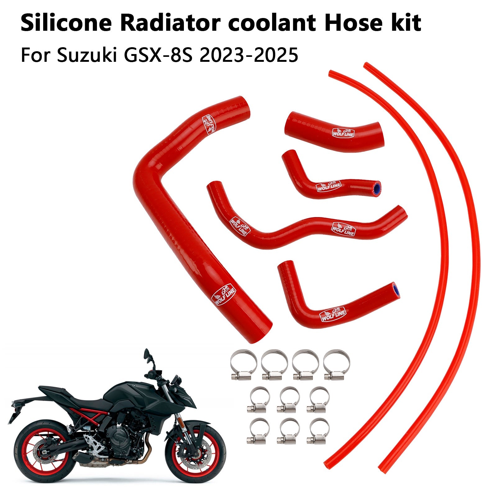 Durite de refroidissement en silicone pour radiateur Suzuki GSX-8S 2023-2025