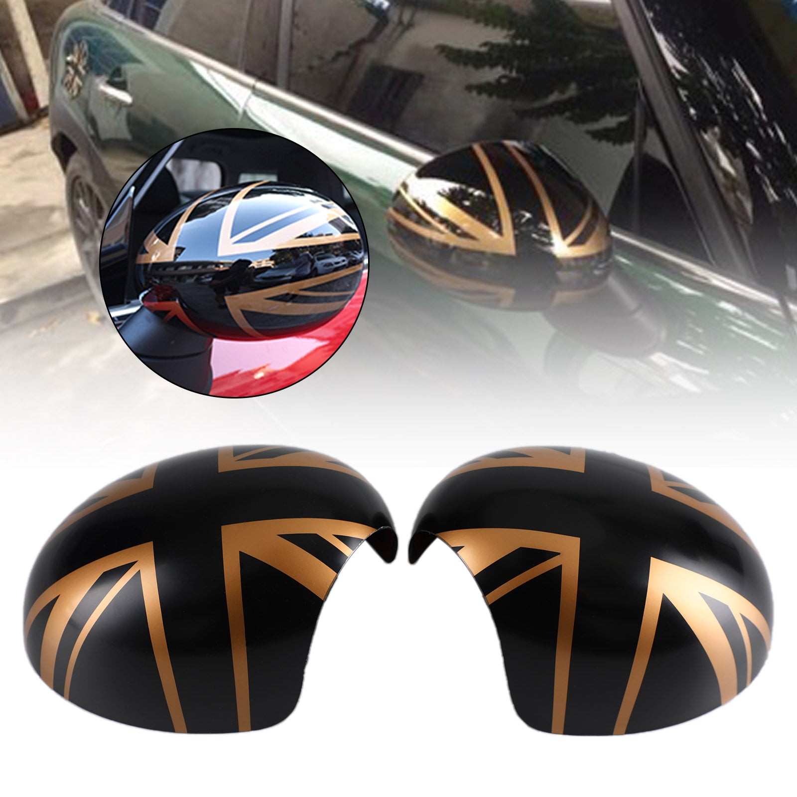 L&H WING Mirror Covers Fit MINI Cooper R55 R56 R57 R58 R60 R61 Power Fold Mirror