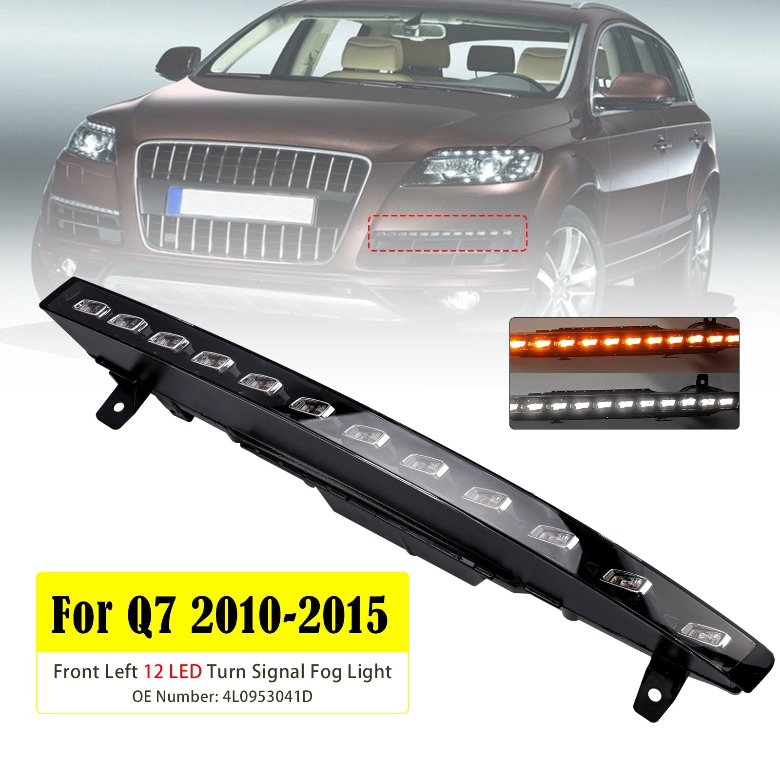 Linker mistlampknipperlicht met 12 LED's voor Audi Q7 Sport (2010-2015) - Onderdeelnummer : 4L0953041D