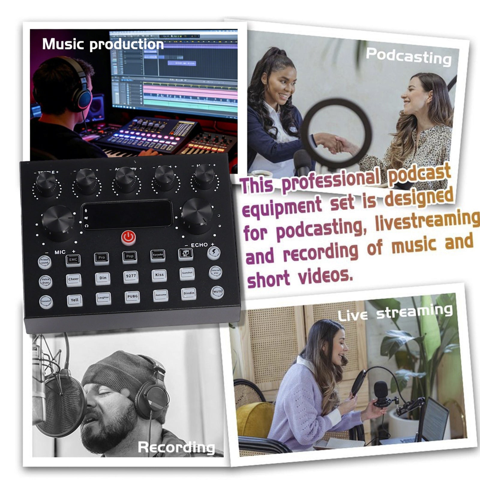 Scheda audio V8s Live per la registrazione di podcast, canto, streaming e giochi