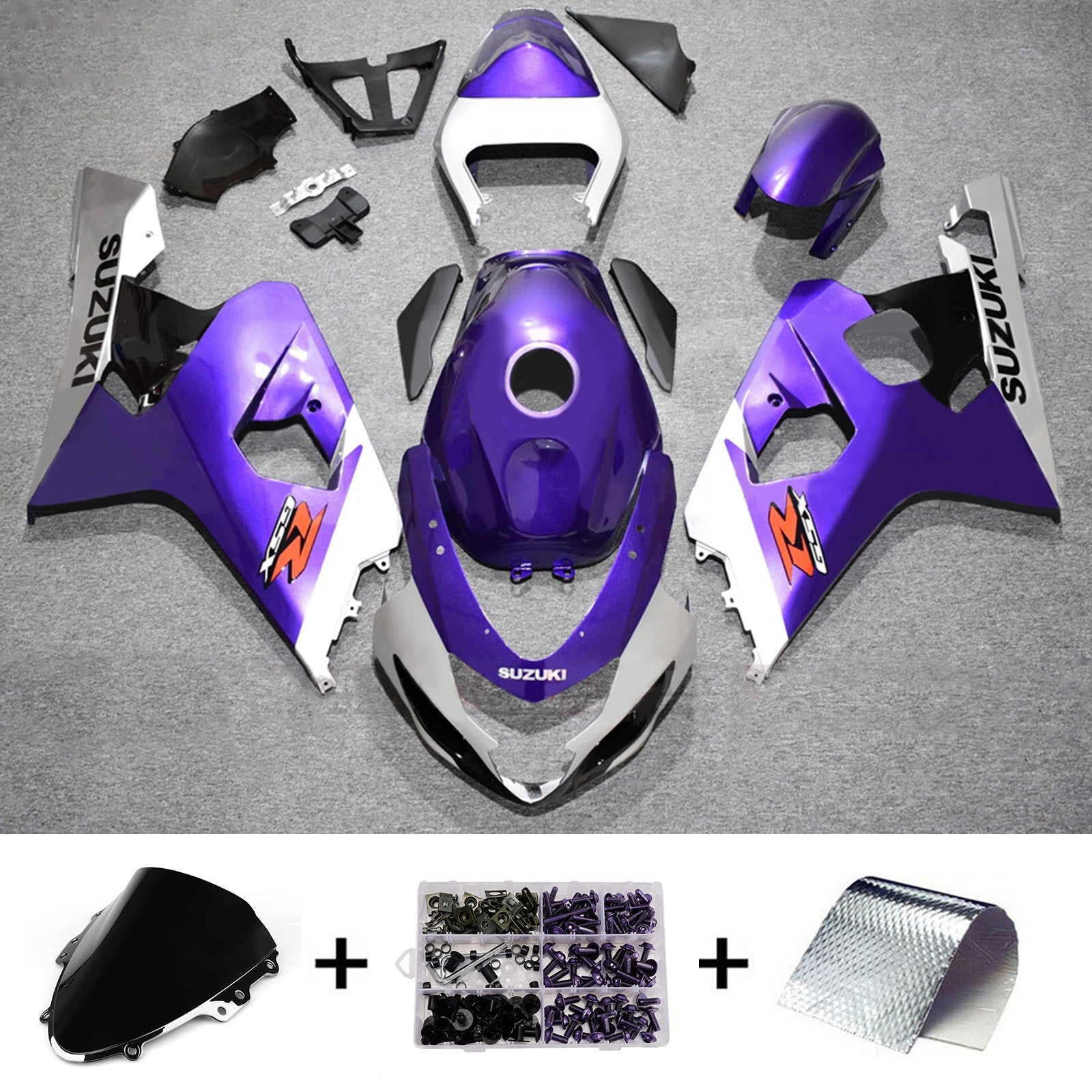 Kit de carénage injecté en plastique ABS pour Suzuki GSXR 600/750 2004-2005 K4