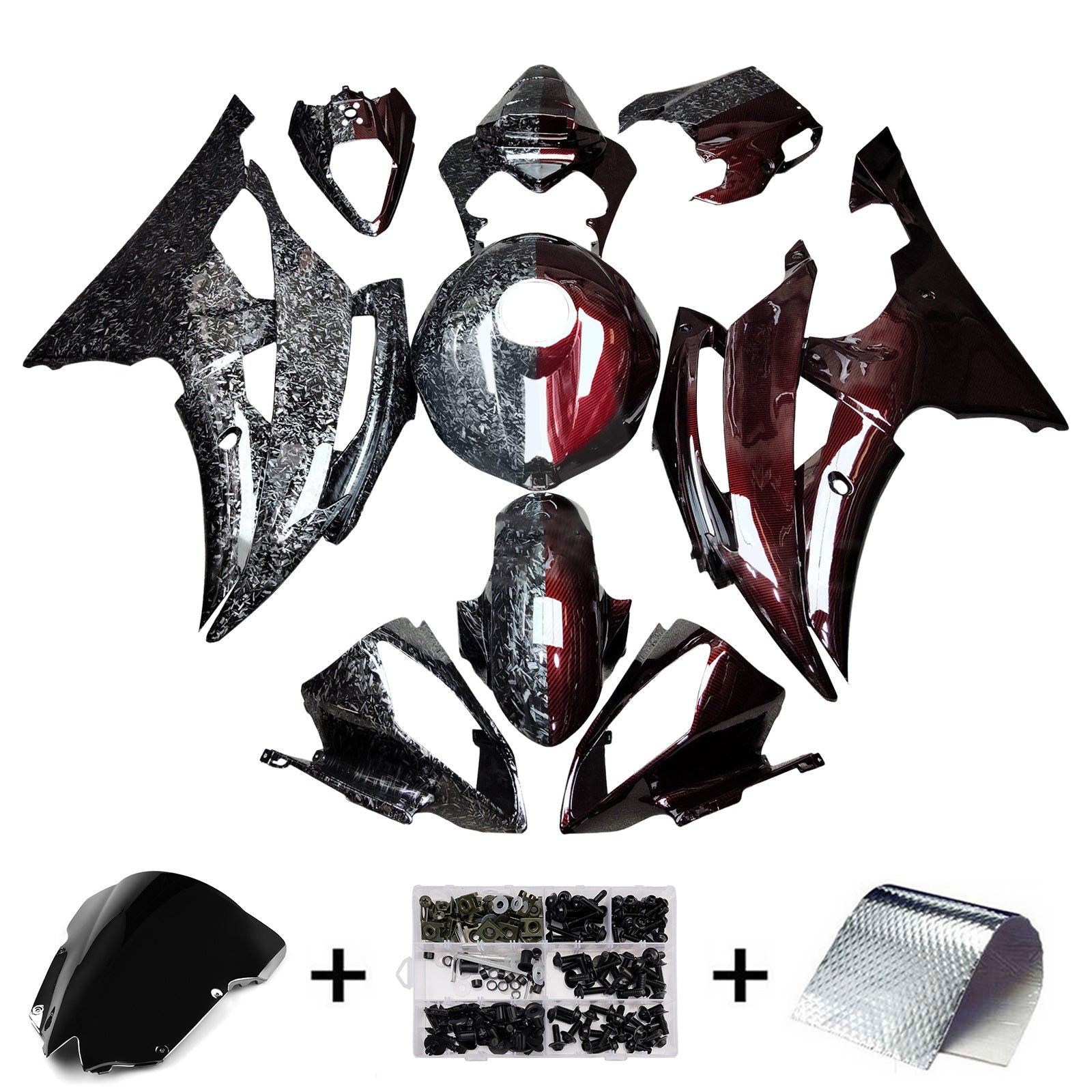 Kit de carenado inyectado de plástico ABS para Yamaha YZFR6 YZF-R6 2008-2016