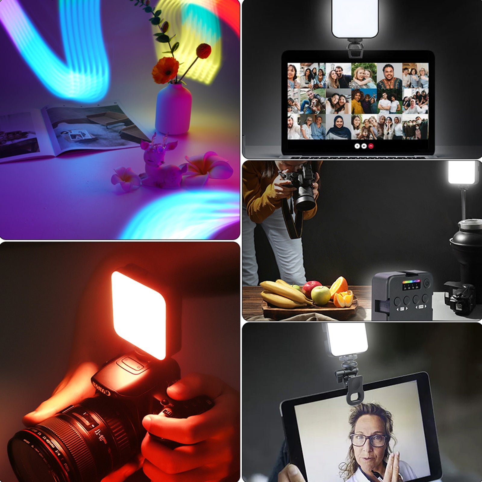 Lampe de remplissage LED RVB T64 pour vidéo et photographie