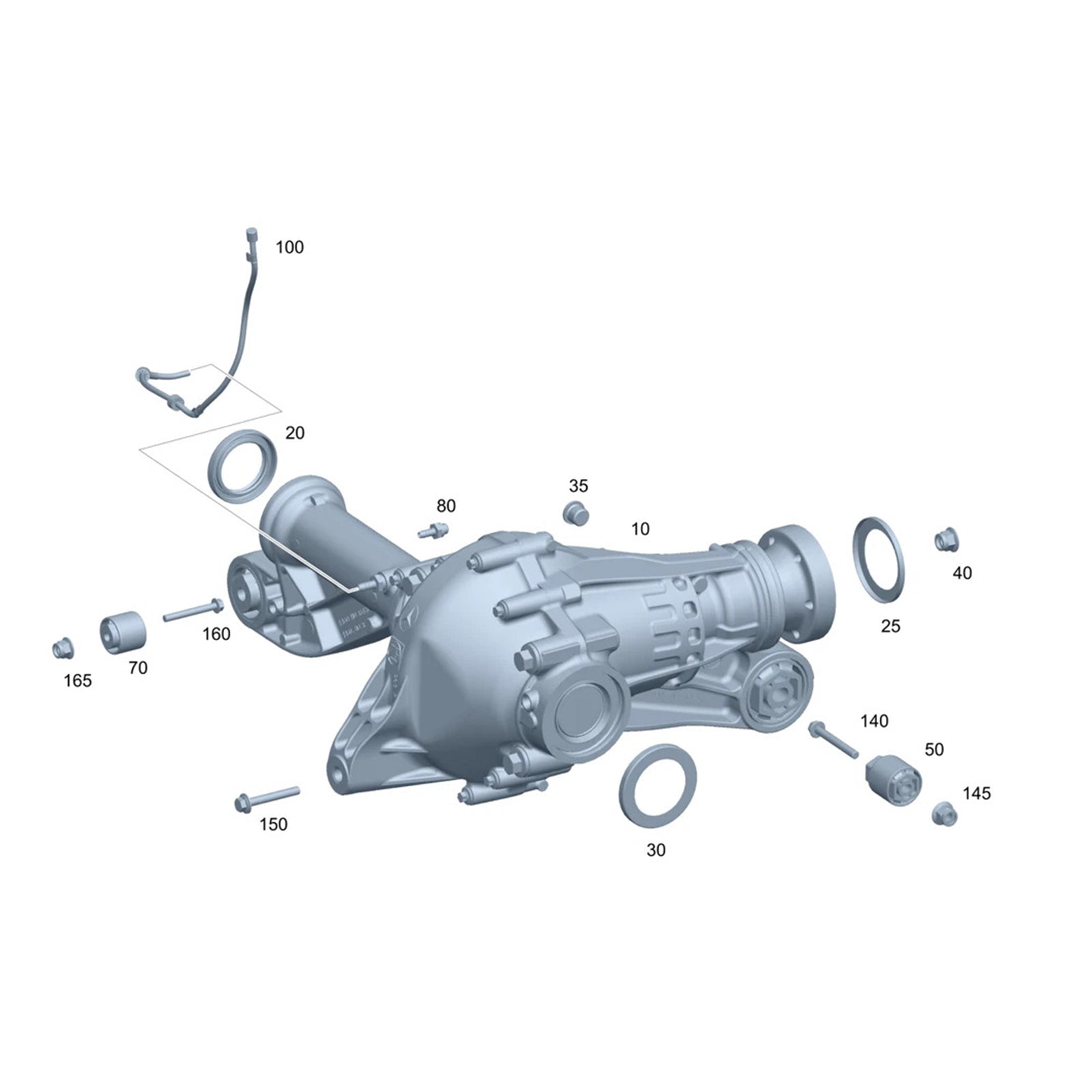 Benz GLE GLS etuperä W167 AMG 4MATIC 2021-2024, välityssuhde 3,69 A1673305200 1673305200