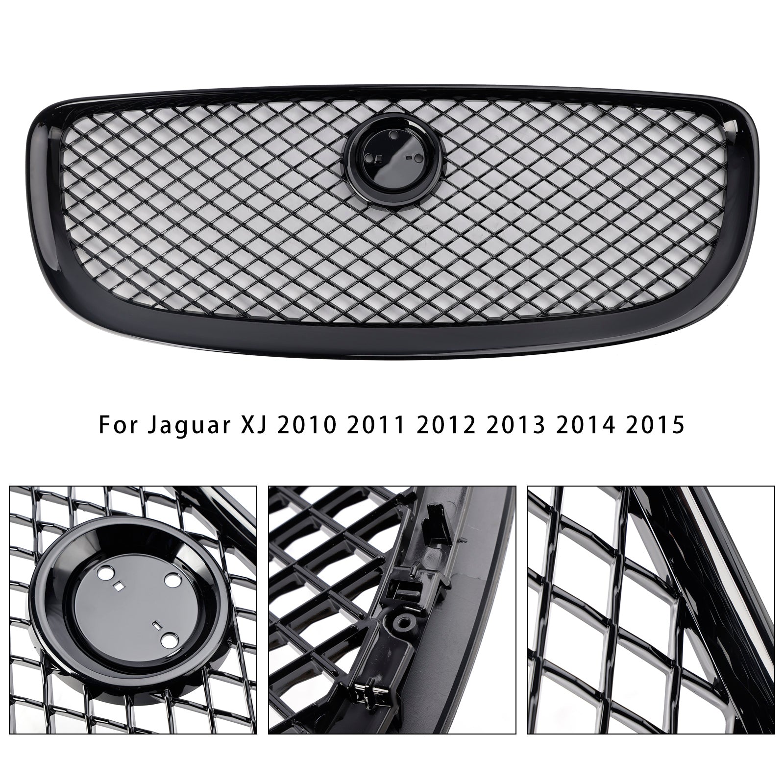 Grille de pare-chocs avant noire brillante Jaguar XJ 2010-2015