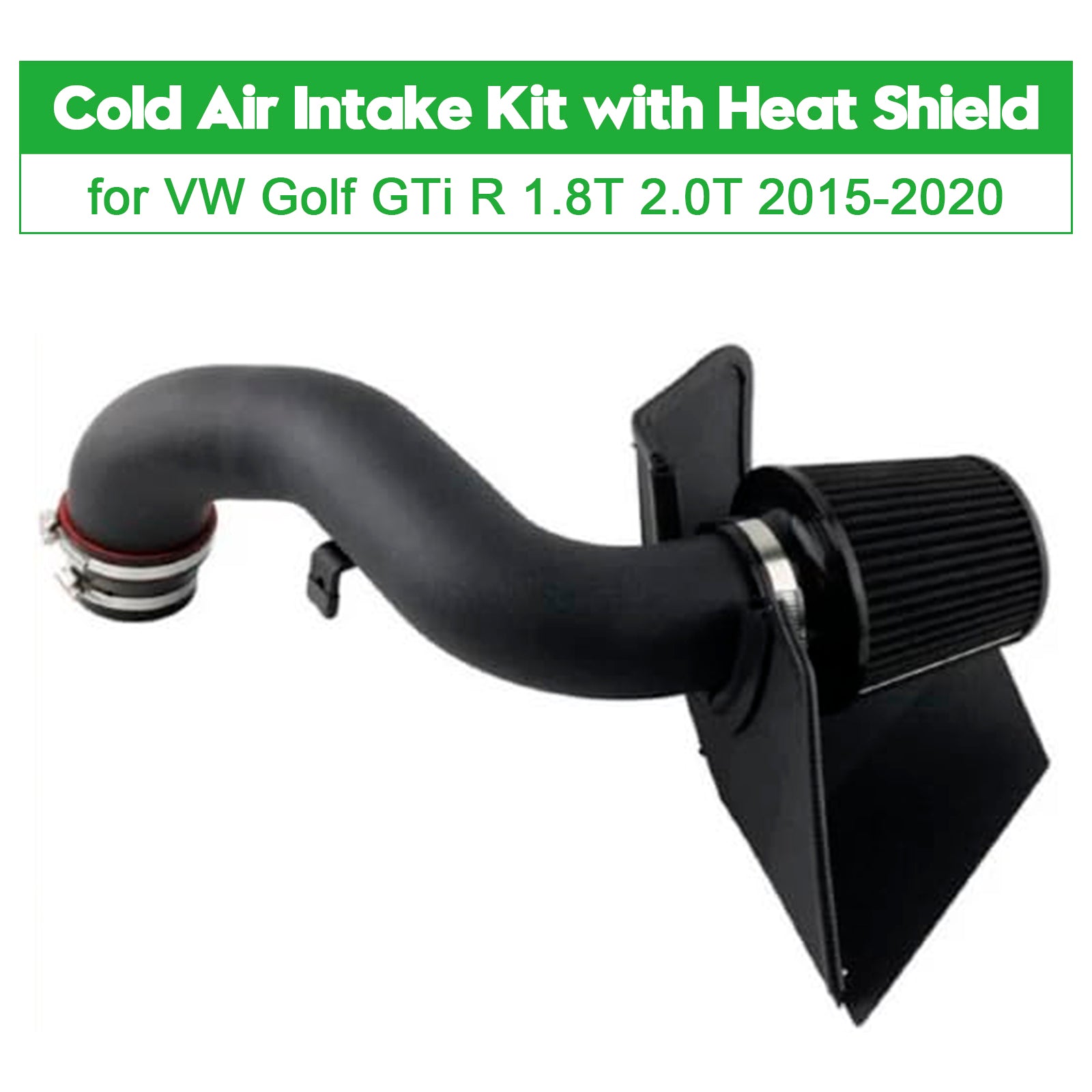 Kit di aspirazione aria fredda con protezione dal calore per VW Golf GTi R 1.8T e 2.0T (2015-2020).