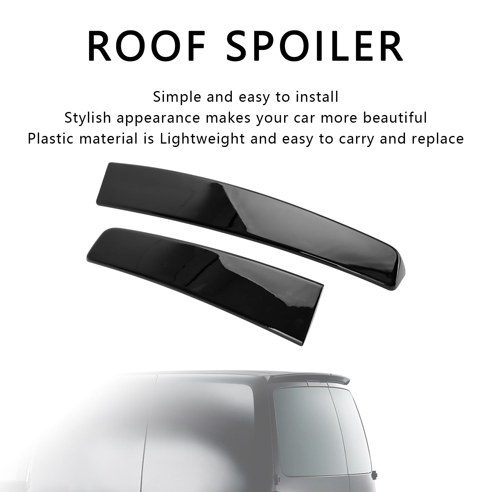 Gloss Black Rear Twin Barn Door Trunk Spoiler Pour VW Caddy Maxi 2005-2018