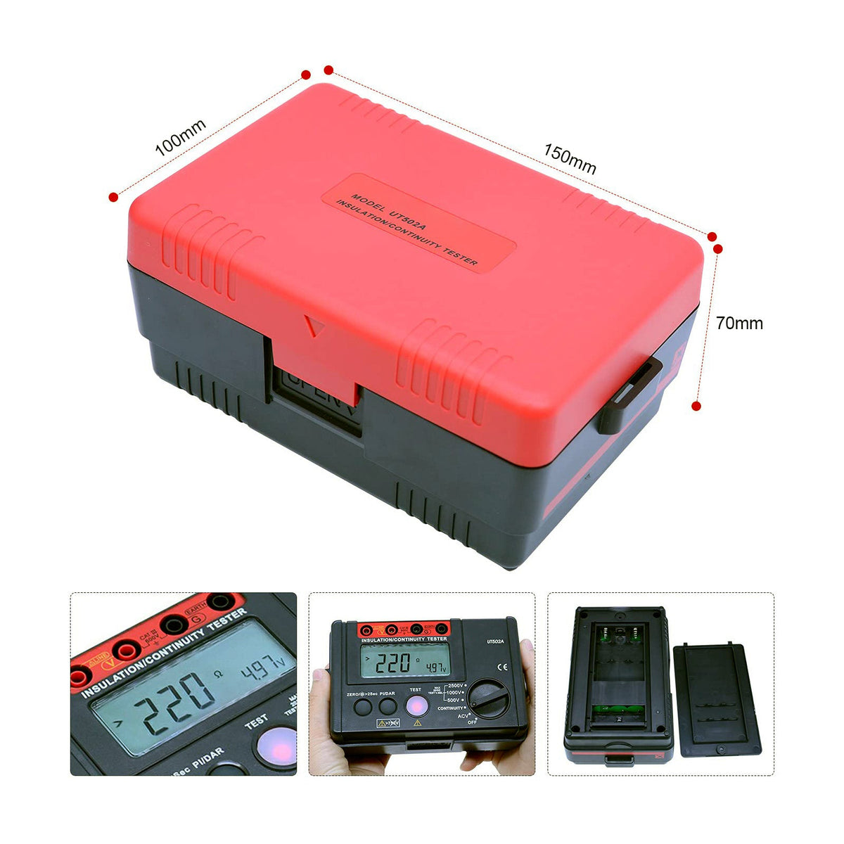 UT502A 2500V isolatie- en aardweerstandstester Megohmmeter voltmeter