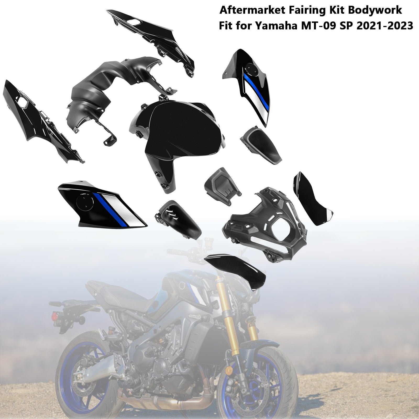 Kit de carénage de carrosserie ABS injection pour Yamaha MT-09 / MT-09 SP 2021-2023 05#