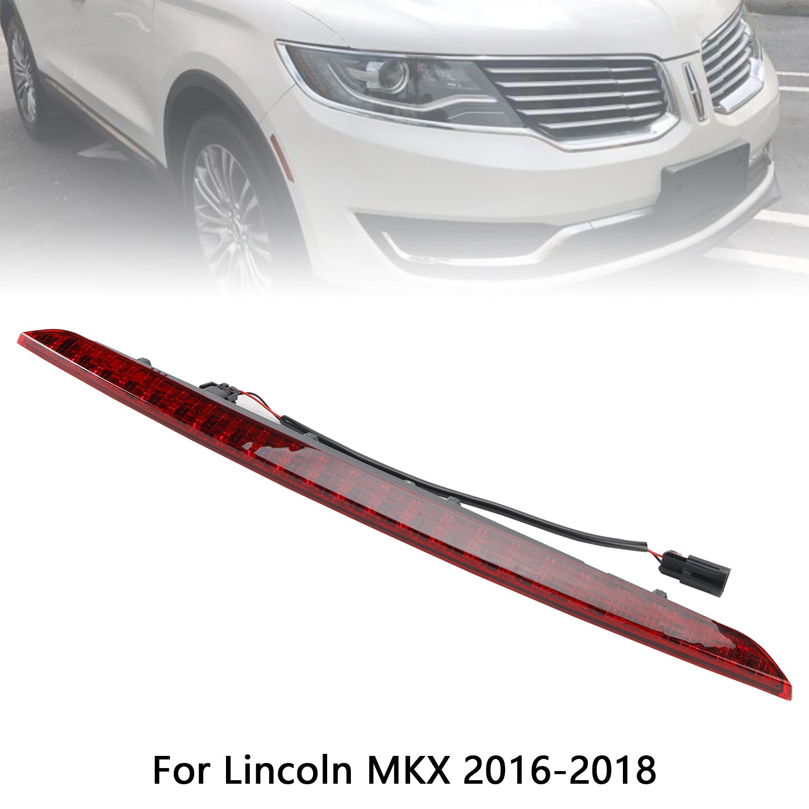 Verhoogde achterste stoplicht voor Lincoln MKX 2016-2018, rode lens FA1Z-13A613-ABB