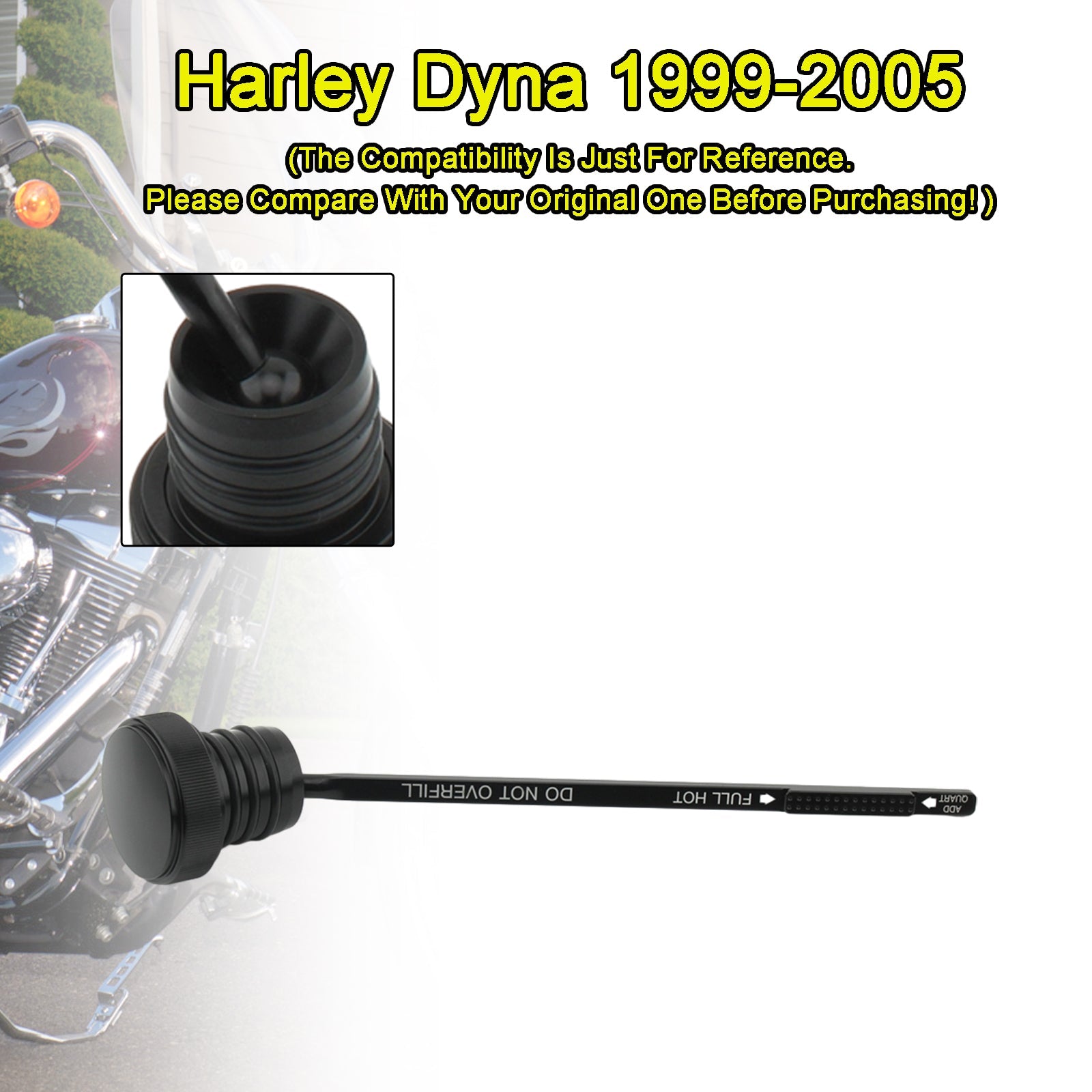 Tapa del tanque de medidor de aceite, 0710 Stopper-0150 para súper glidio FXDX FXDL DYNA 99-05