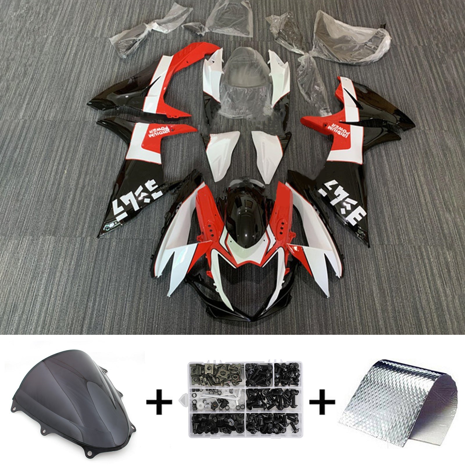 Amotopart Suzuki GSXR 600/750 2011-2023 K11 Kit de carenado de carrocería de plástico ABS