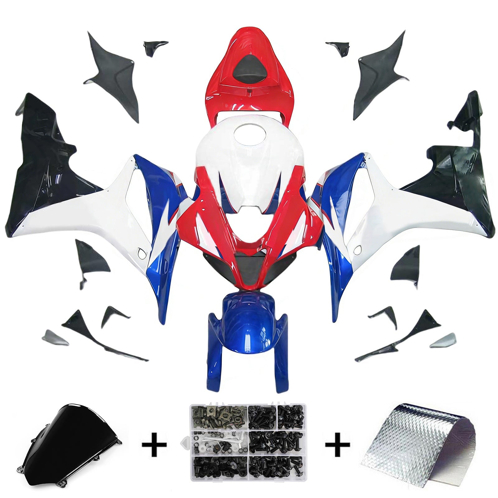 Kit de carenado de inyección, carrocería de plástico ABS para Honda CBR600RR 2007-2008 F5