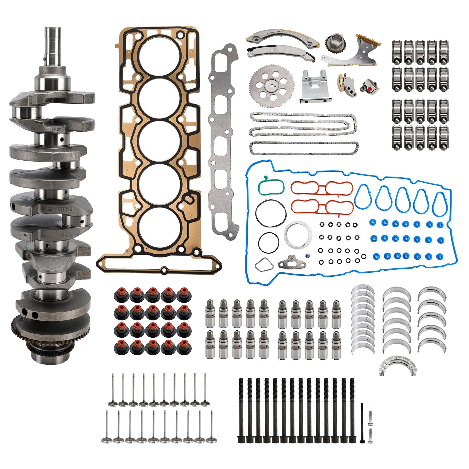 Kit de réfection moteur (vilebrequin) pour Hummer H3 3.7L 3654CC 223CID L5 DOHC (2007-2010) - Référence : 89017791 HS26390PT