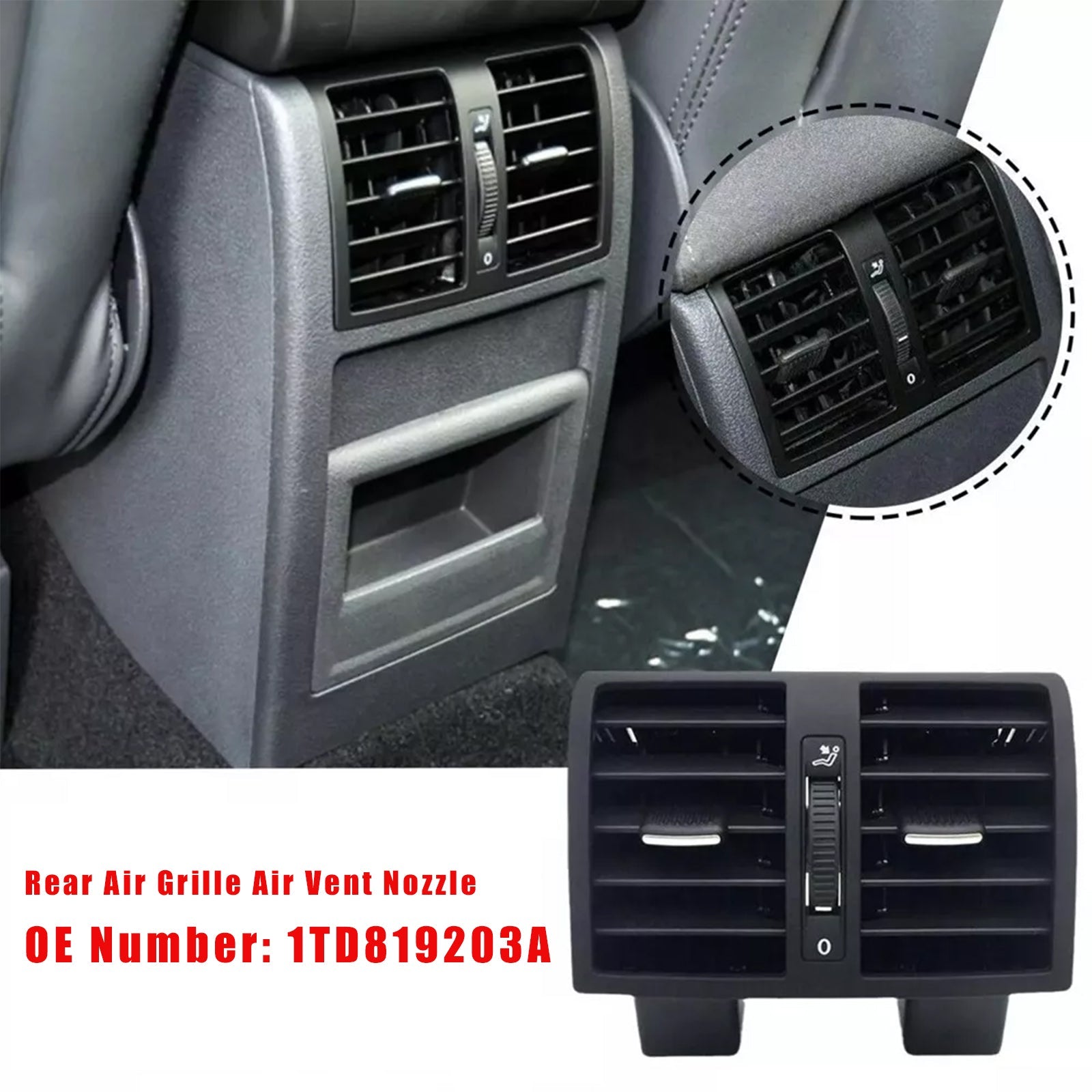 Mreža'Zadnja zračna odprtina za VW Touran Caddy 2004-2015 1TD819203A