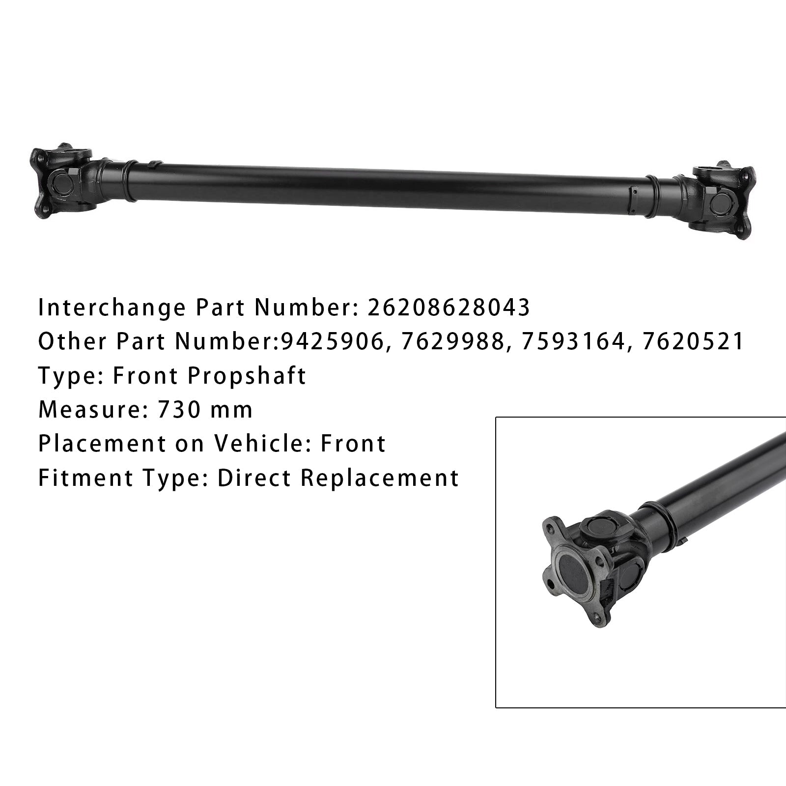 Árbol de transmisión frontal BMW 5 F07 F10 F11 F07 F10 F11 LCI XDRive 26208628043