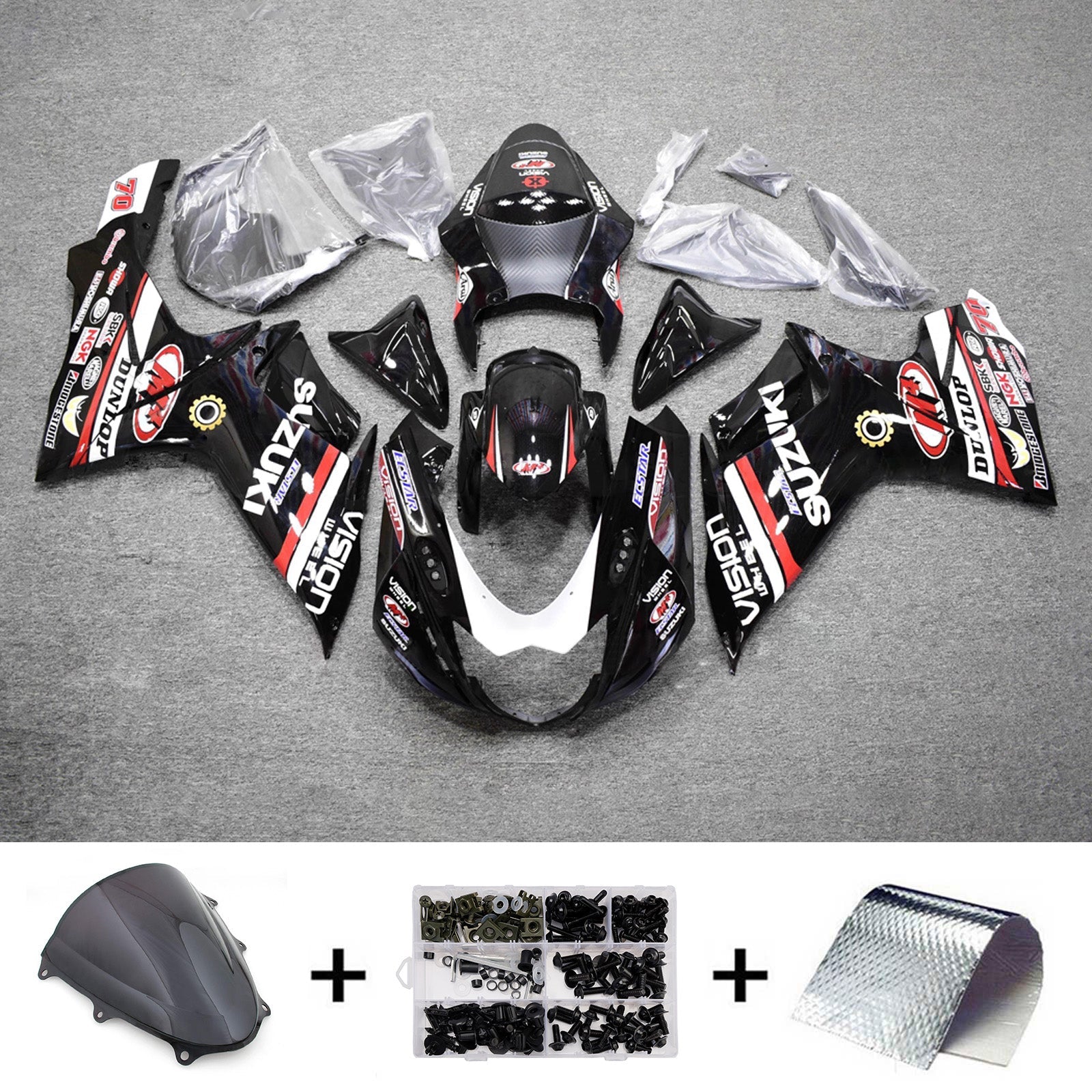 Kit de carénage injecté en plastique ABS pour Suzuki GSXR 600/750 2011-2026 K11