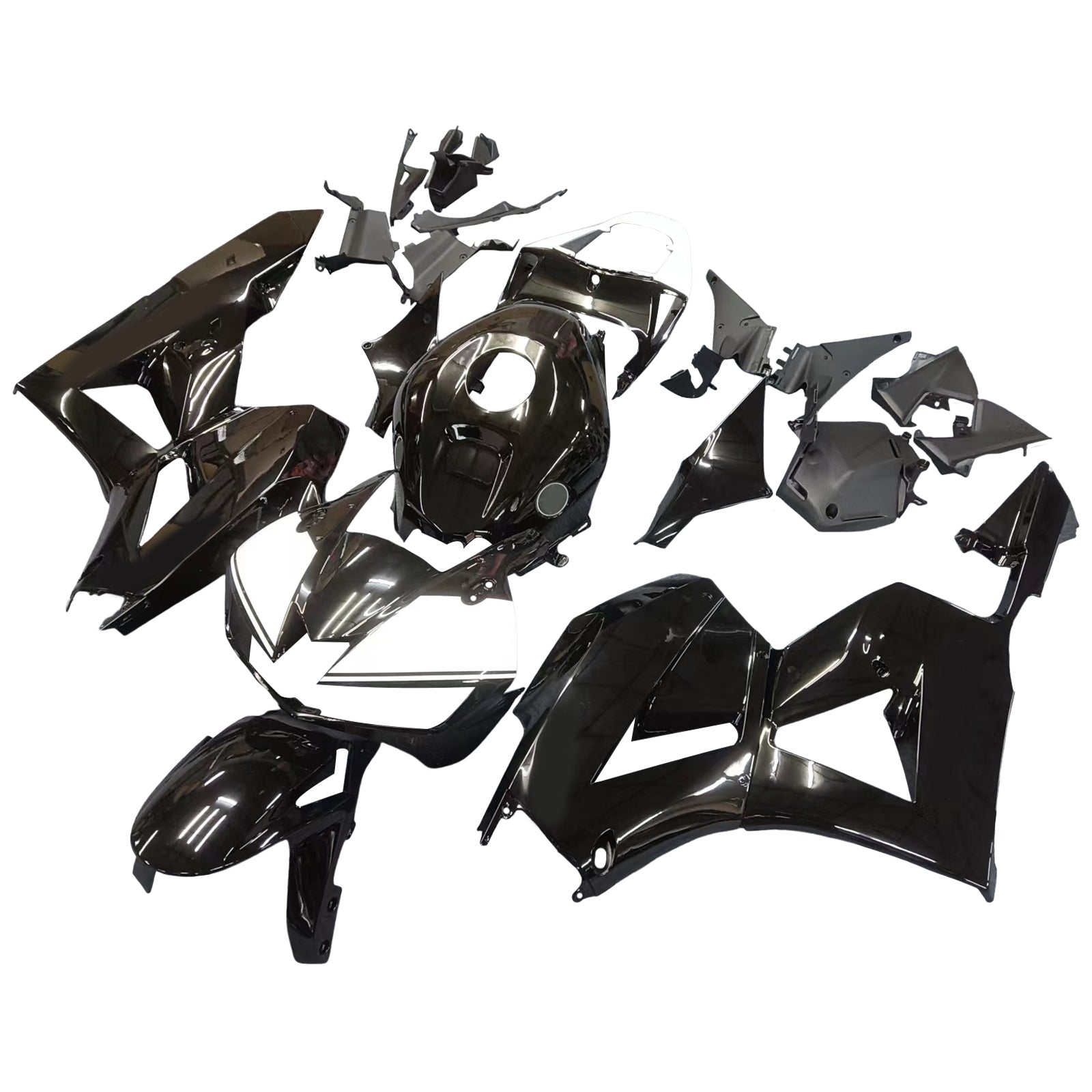 Kit de carénage en plastique ABS moulé par injection noir brillant pour Honda CBR600RR 2013-2020