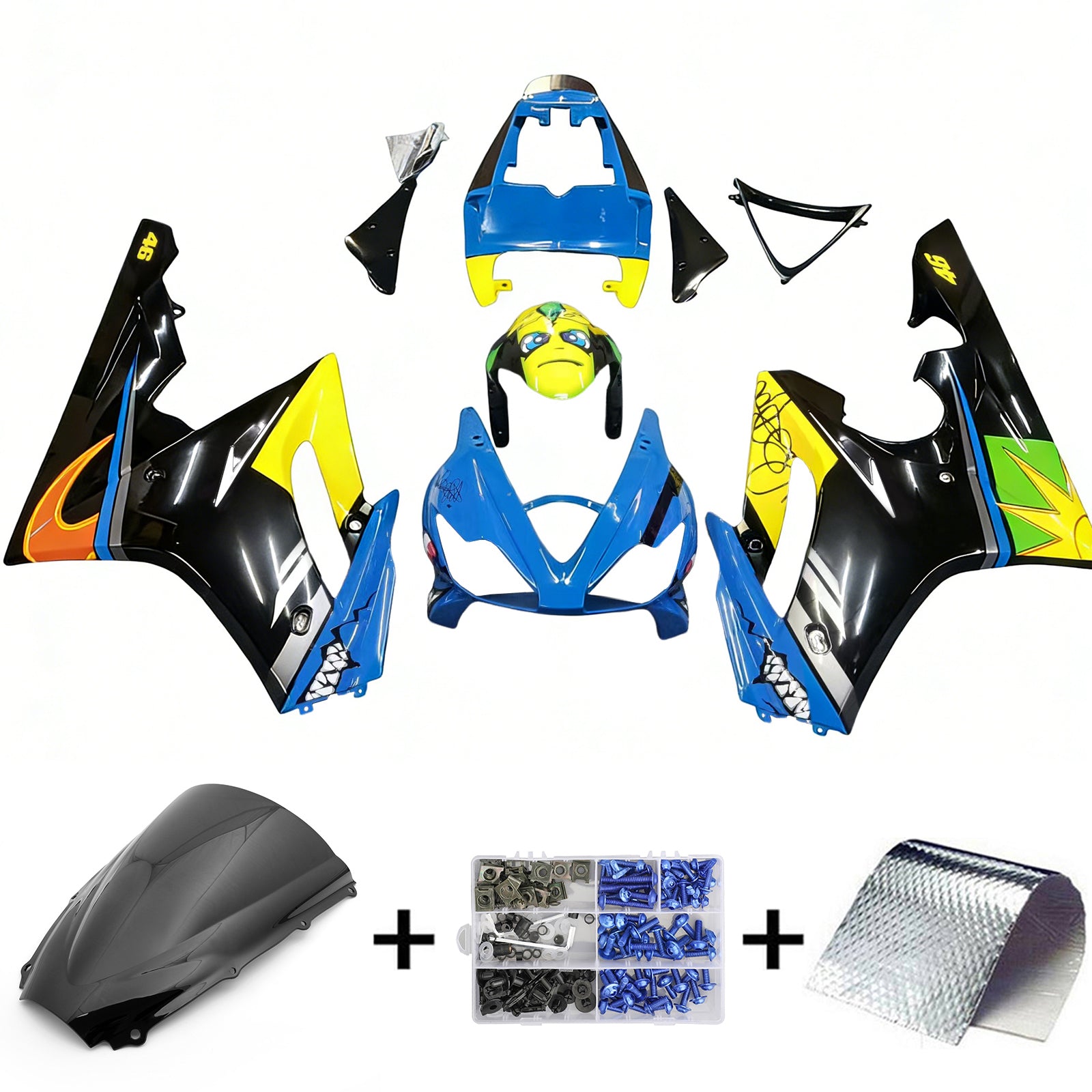 Kit de carénage en plastique ABS injecté compatible avec Triumph Daytona 675 2006-2008