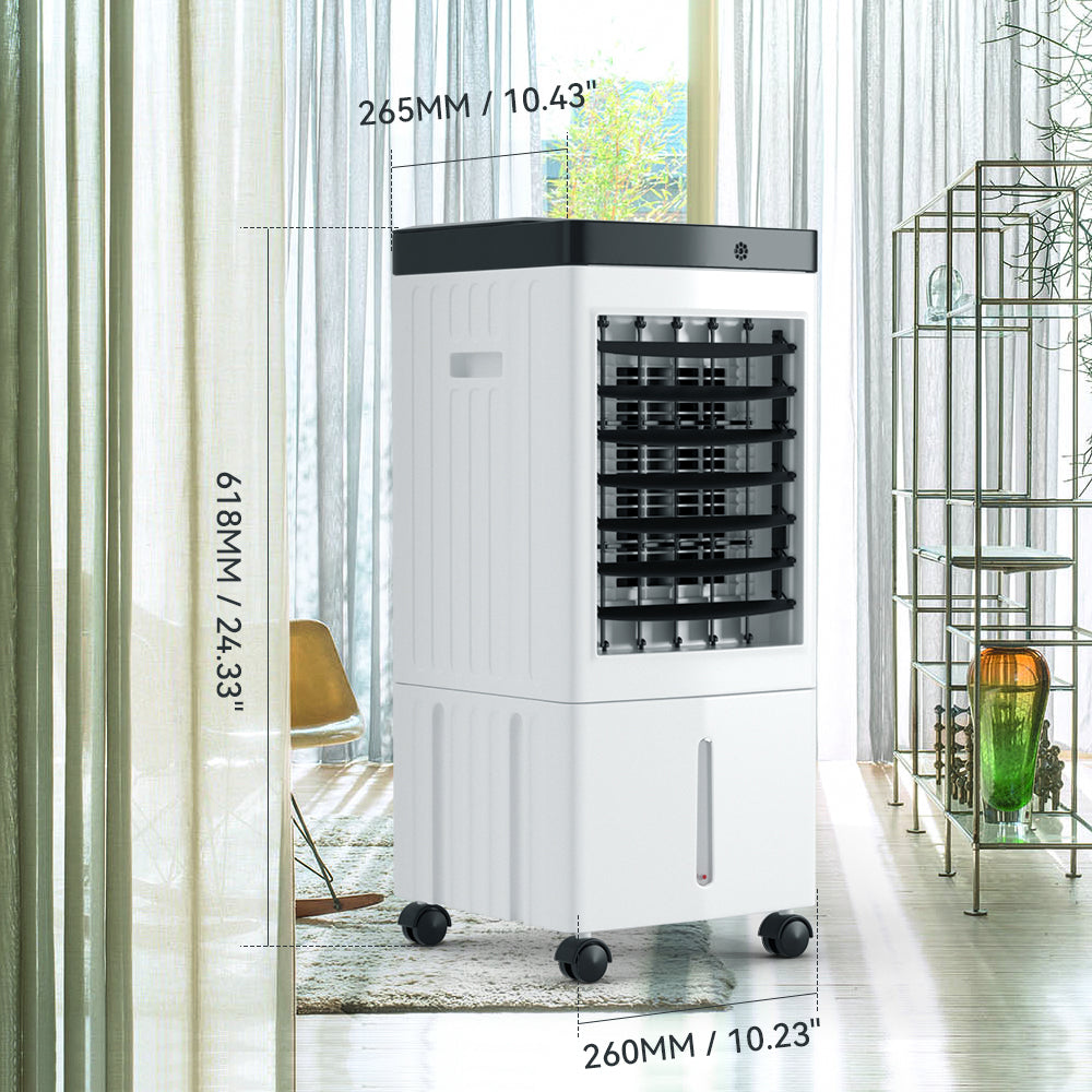 Air acondicionador evaporativo de 10 l 3 en 1 con un ventilador y un humidificador de control remoto