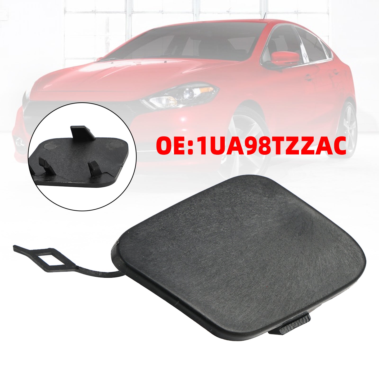 Cubierta de la tapa del ojo del gancho de remolque del parachoques delantero Dodge Dart 2012-2016 1UA98TZZAC