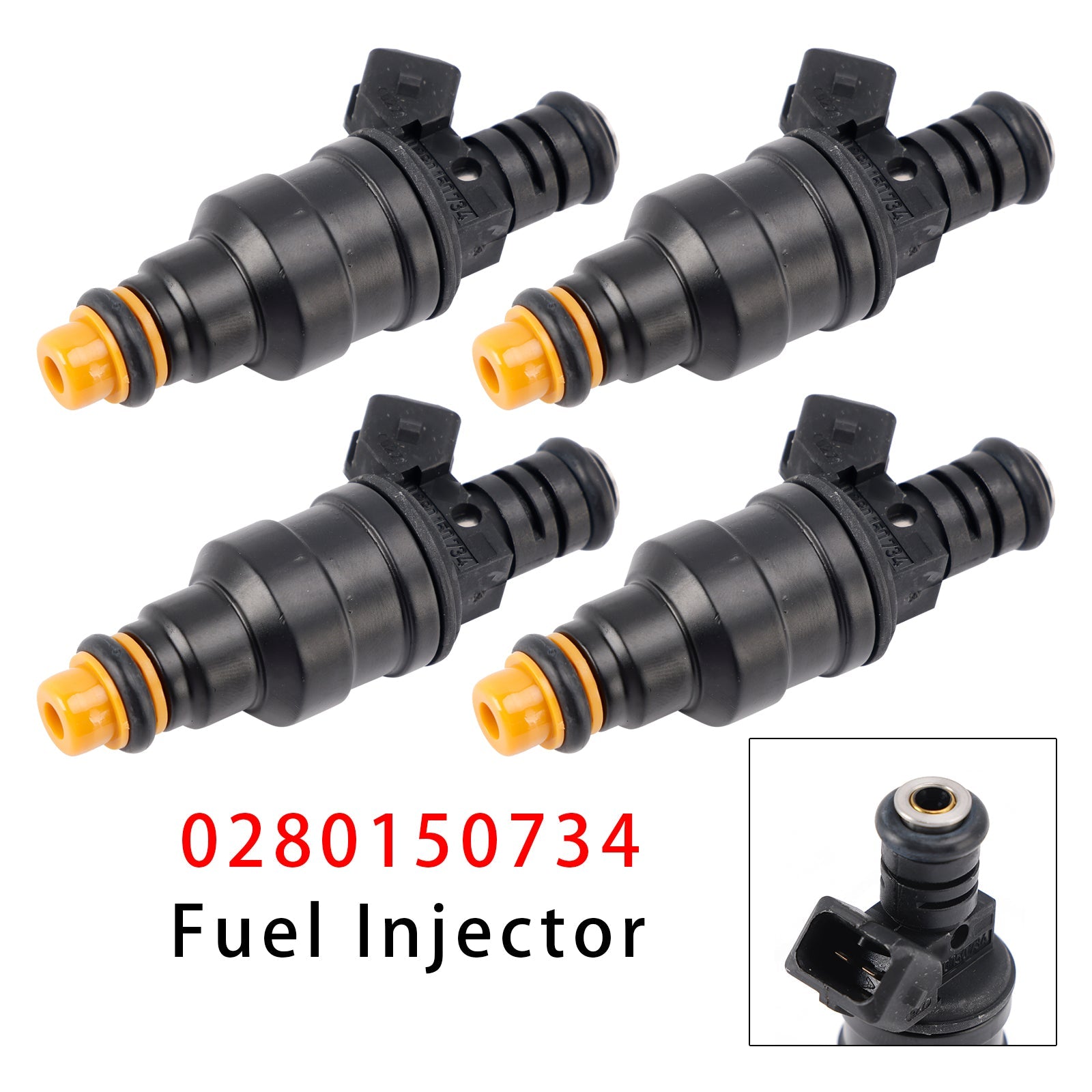 Injecteurs de carburant (4 pièces) 0280150734 pour Volvo 745, 940, 240 et 740 2.3L (1985-1995) et Peugeot 405