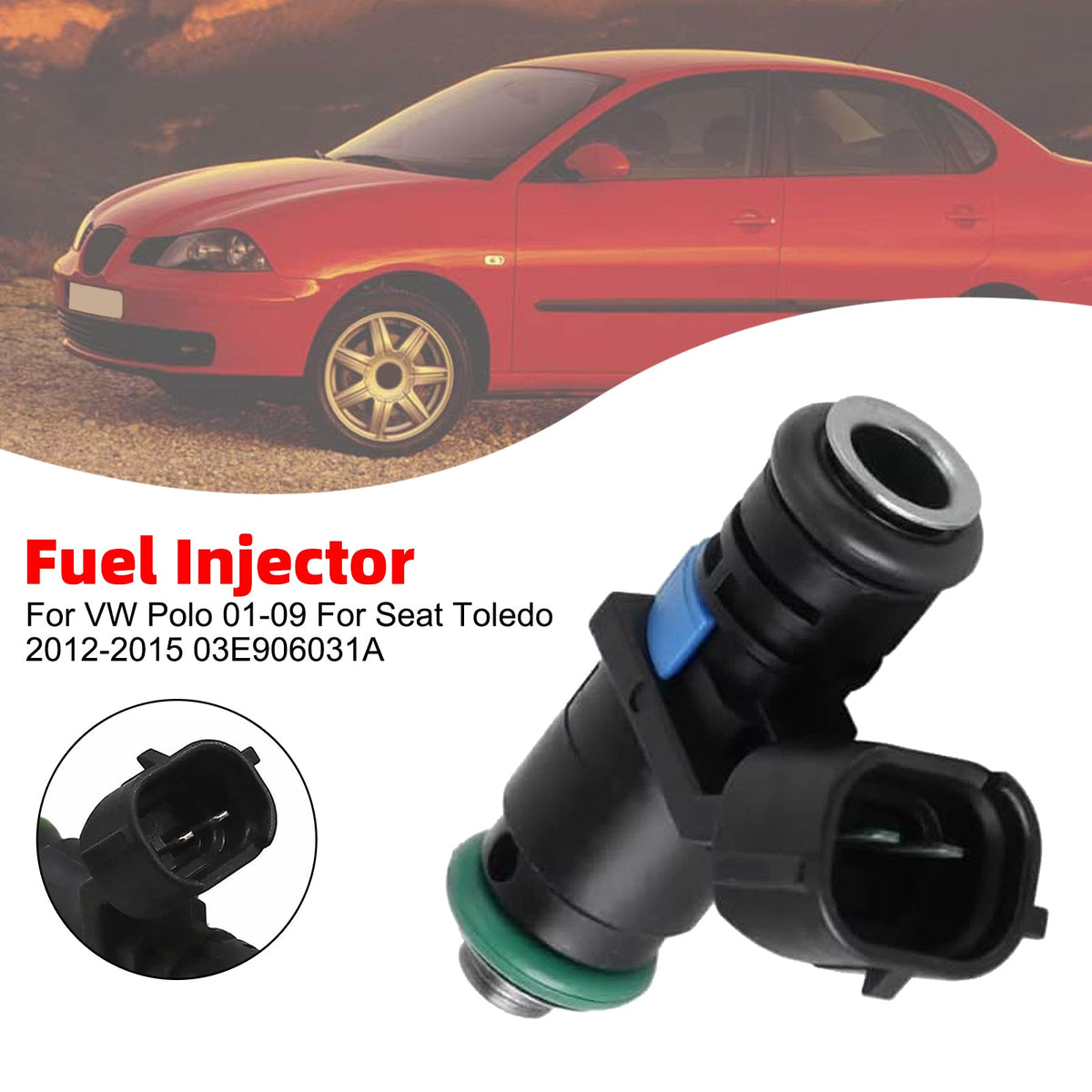 1 injecteur de carburant pour VW Polo 01-09 et Seat Toledo 2012-2015 03E906031A