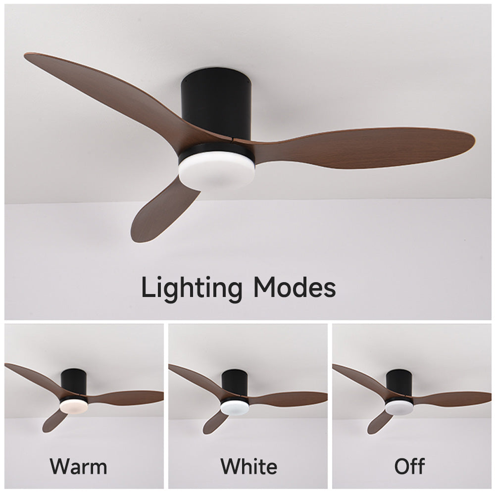 Télécommande/App pour Chambre Moteur DC Ventilateur de Plafond 52 Pouces avec Lumières