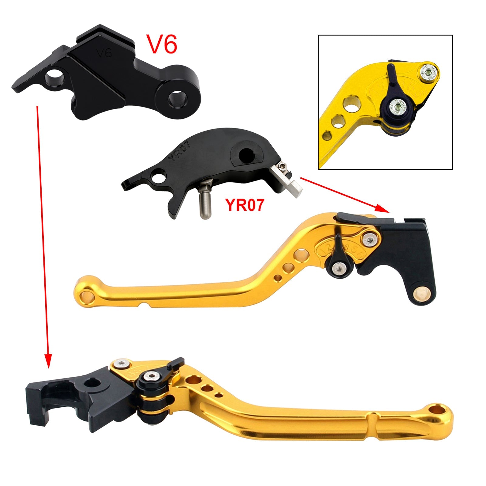 Levier de frein et d'embrayage long compatible avec YAMAHA XSR900 XSR900GP MT-09 MT-09SP 2024-2025