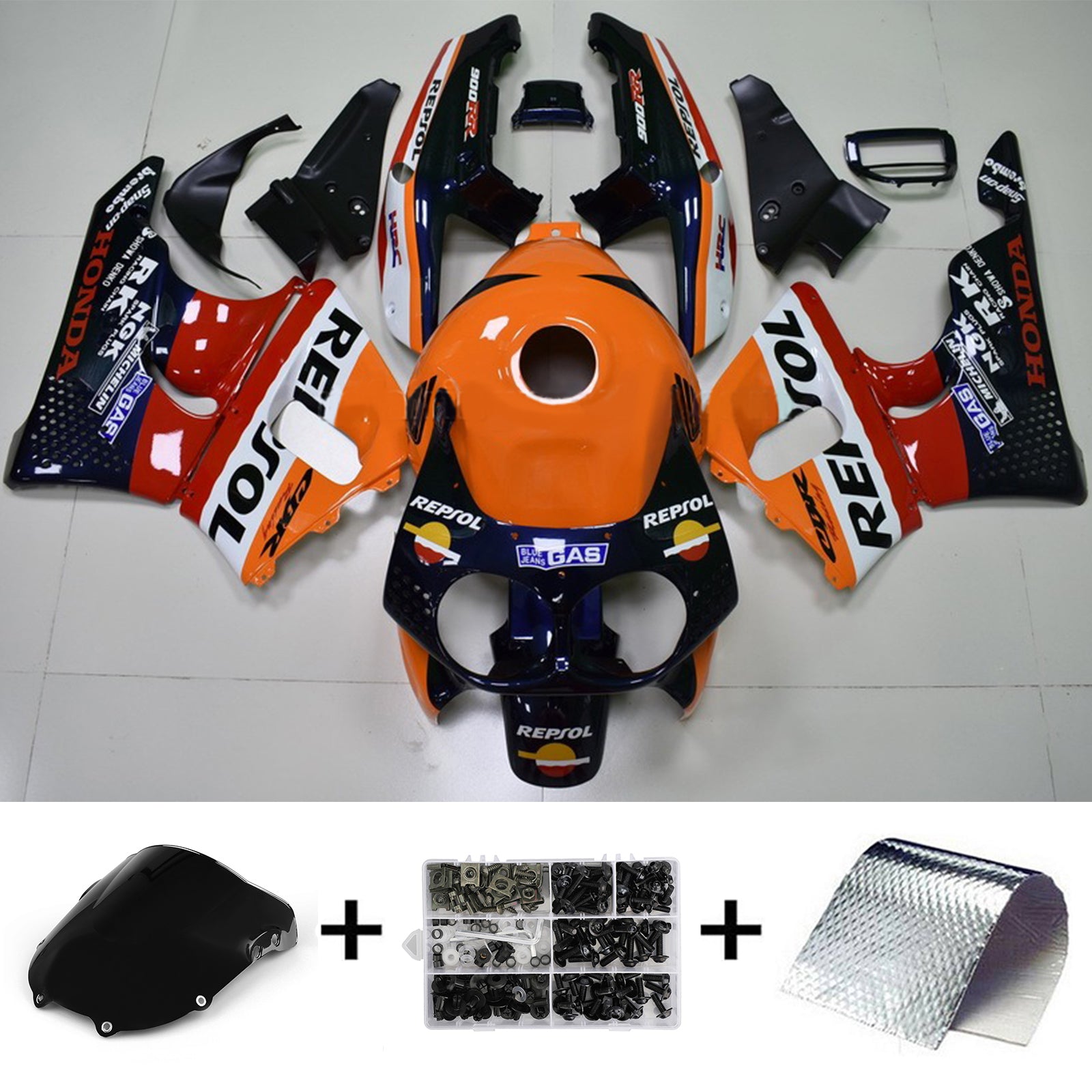 1992-1993 Honda CBR900RR 893 Kit de carénage injection de carrosserie en plastique Abs