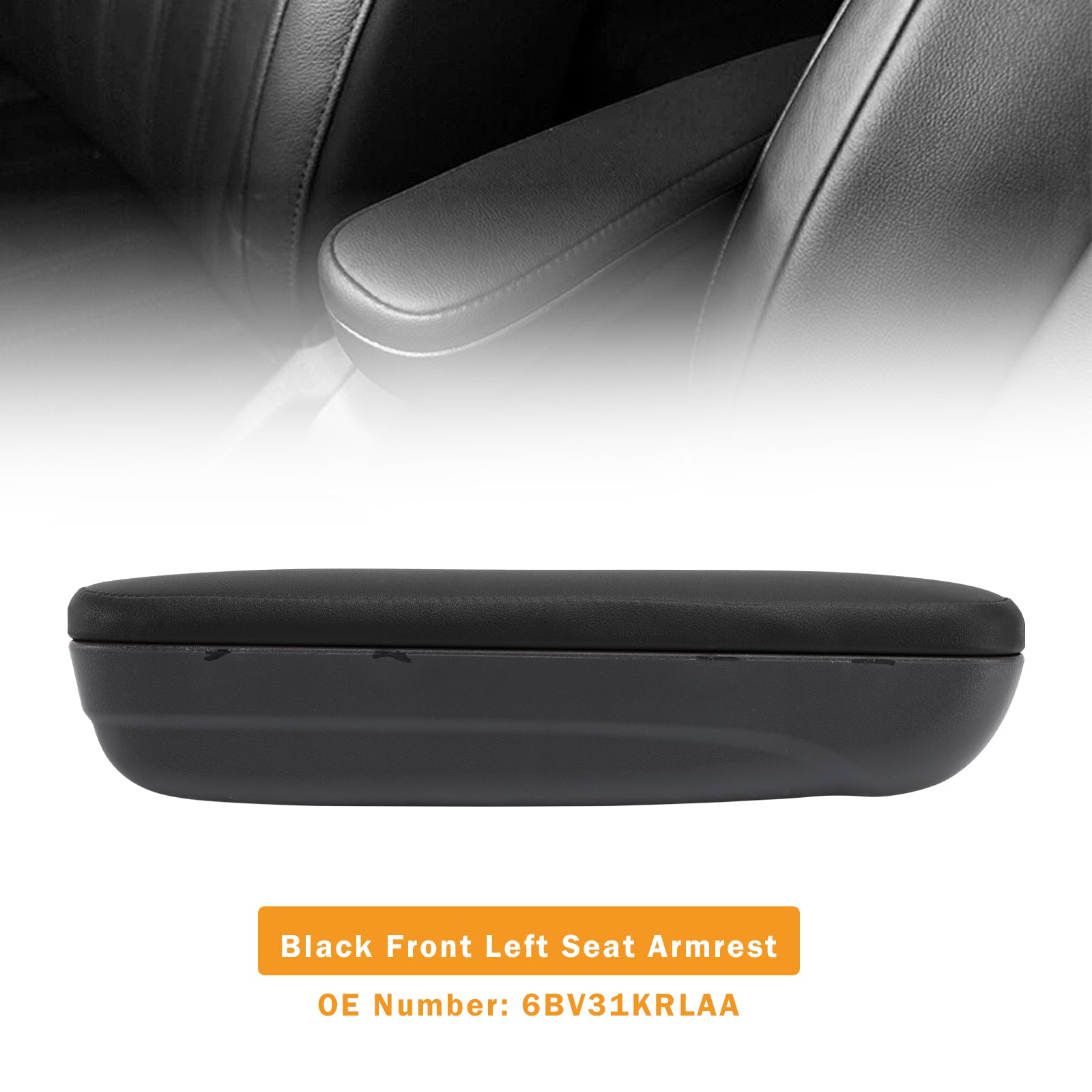 Črni levi sprednji naslon za roke 6BV31KRLAA za Fiat 500 Abarth 2016-2019