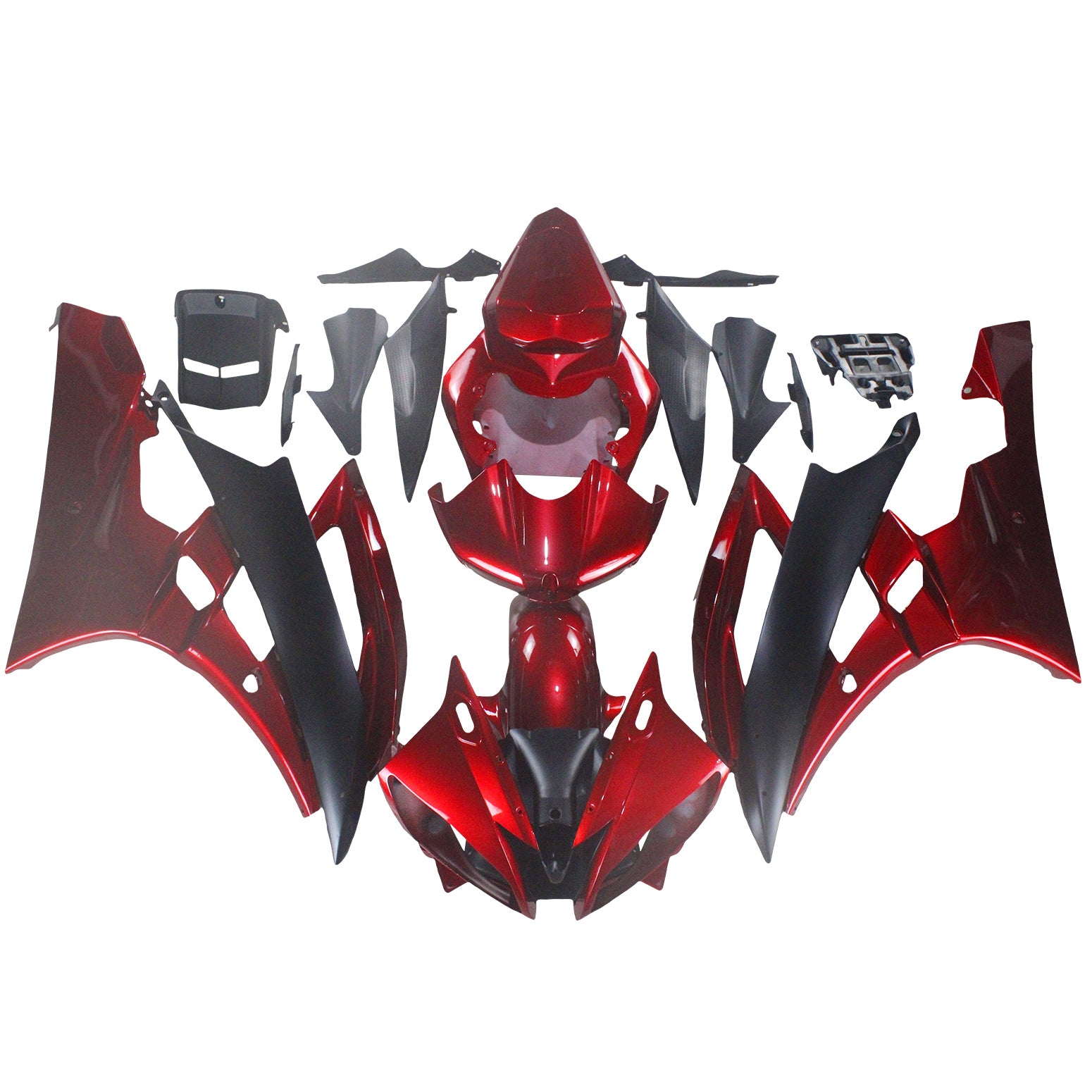 Nouveau kit de carénage en plastique moulé par injection rouge et noir pour Yamaha YZF R6 2006-2007