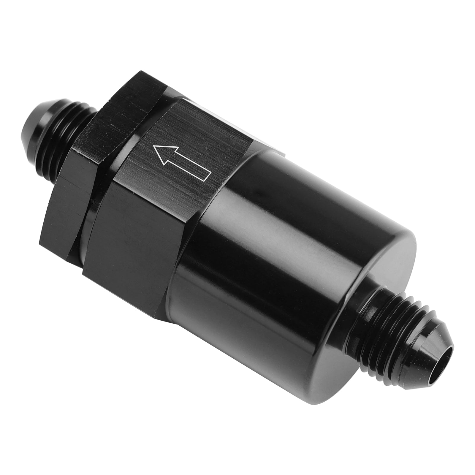 Adaptateur de filtre en ligne AN6 noir pour systèmes de carburant avec élément filtrant de 30 microns
