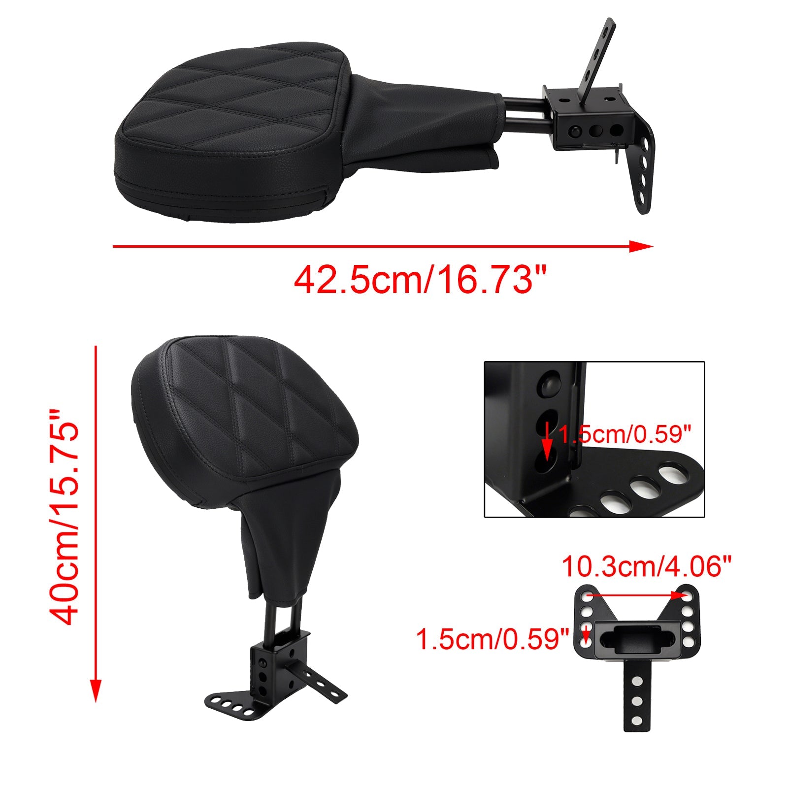 Coussin de dossier conducteur pour Street Electra, Road Glide, Road King et Tri Glide (1988-2008)