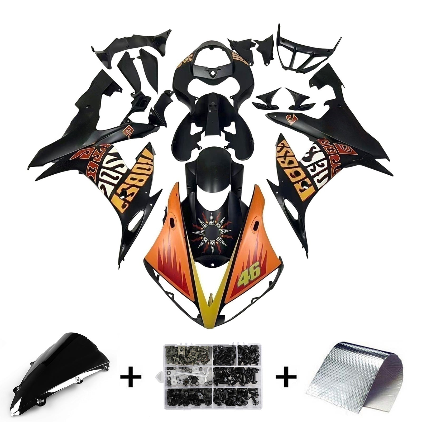 Kit de carénage par injection, carrosserie en plastique ABS, compatible avec Yamaha YZF 1000 R1 2004-2006