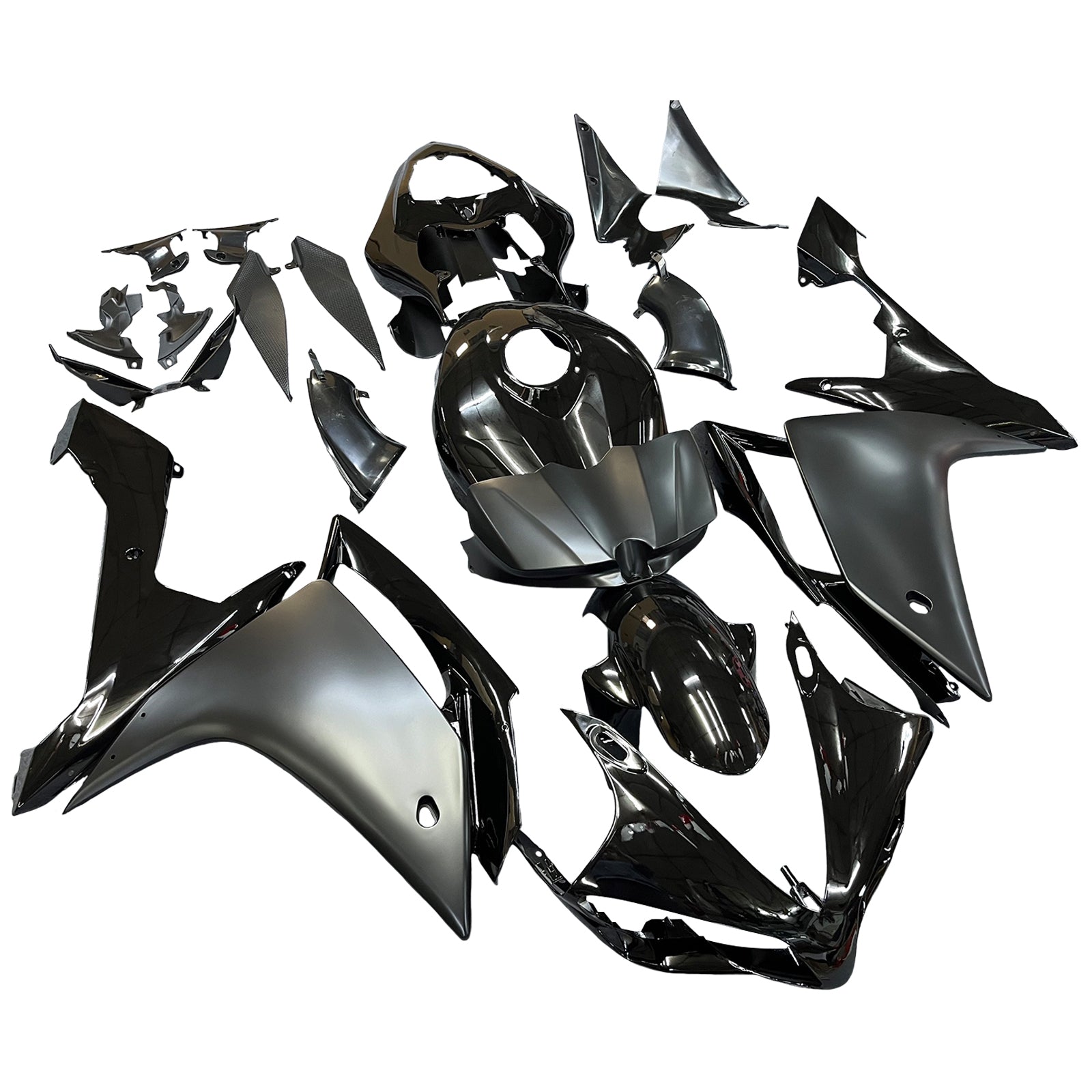 Kit de carénage en plastique ABS moulé par injection noir brillant et noir mat pour Yamaha YZF R1 2007-2008