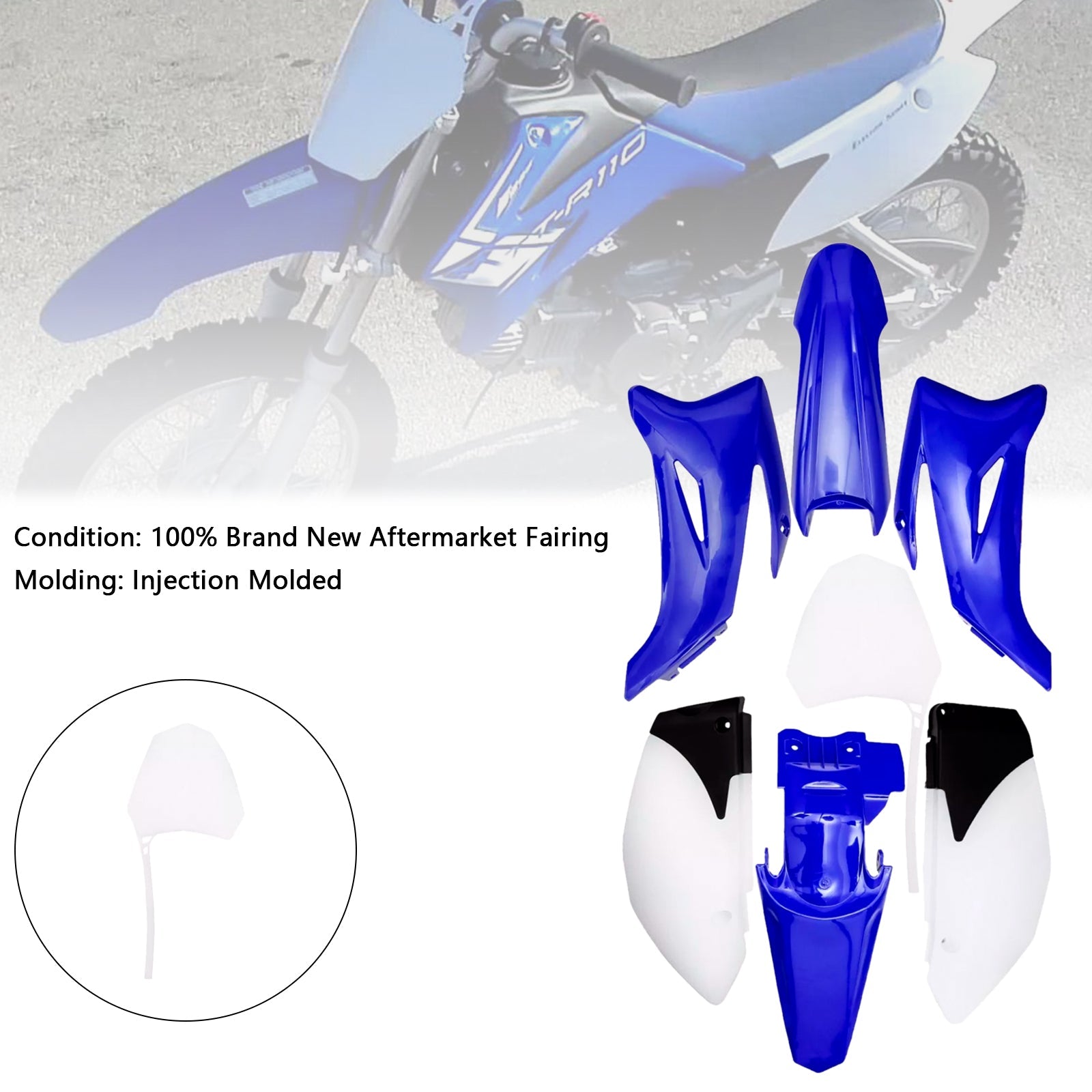 Kit carrosserie plastique et carénage garde-boue pour moto tout-terrain Yamaha TTR110