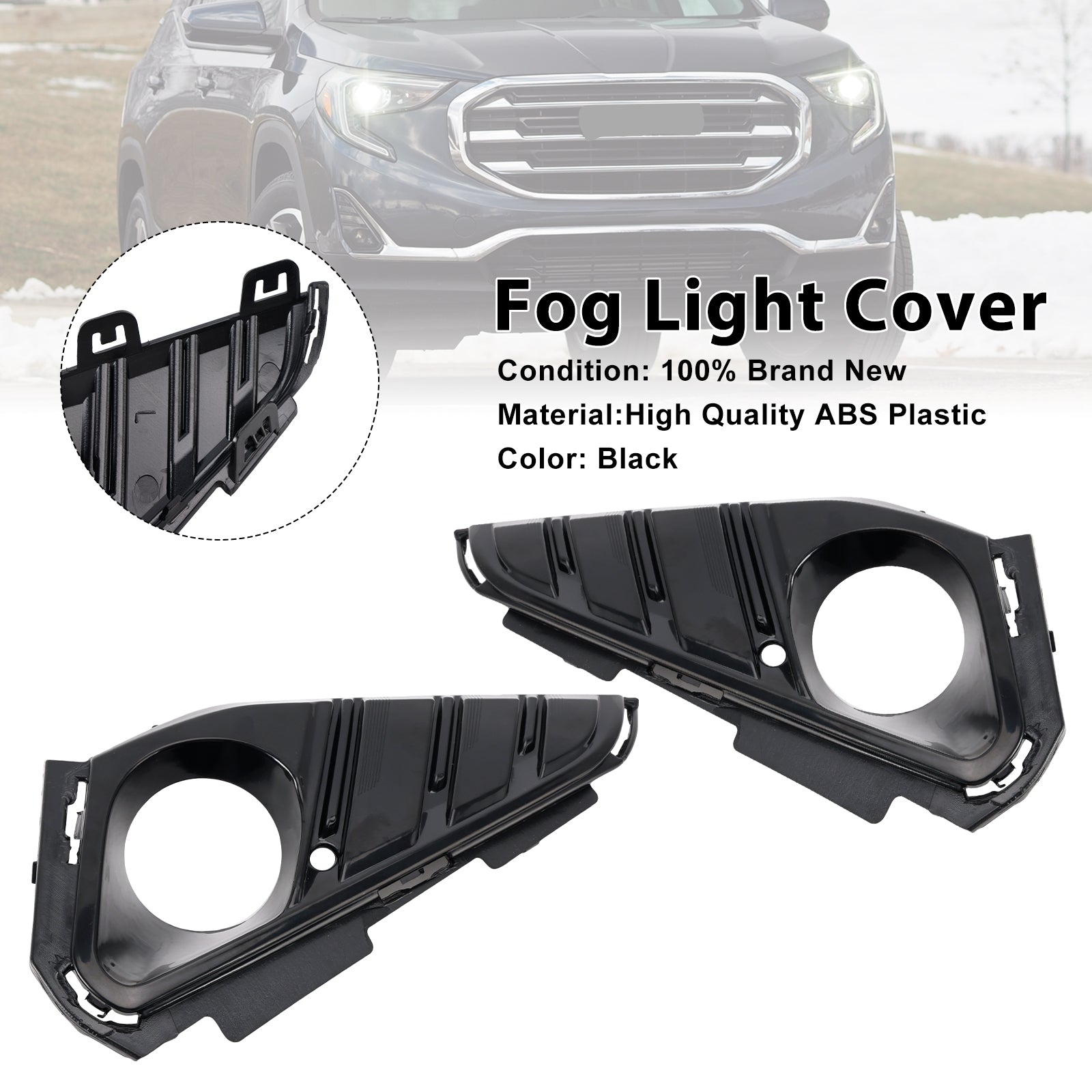 Paire de garnitures de phares antibrouillard avant pour GMC Terrain 2018-2021 23196308