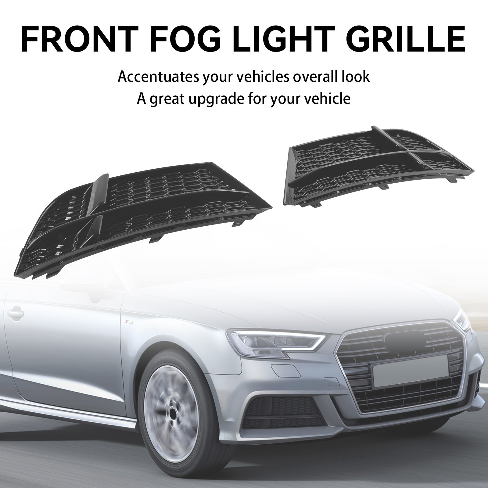 Cache de phare antibrouillard avant, cadre de grille adapté pour AUDI A3 8V S-LINE 2017-2019