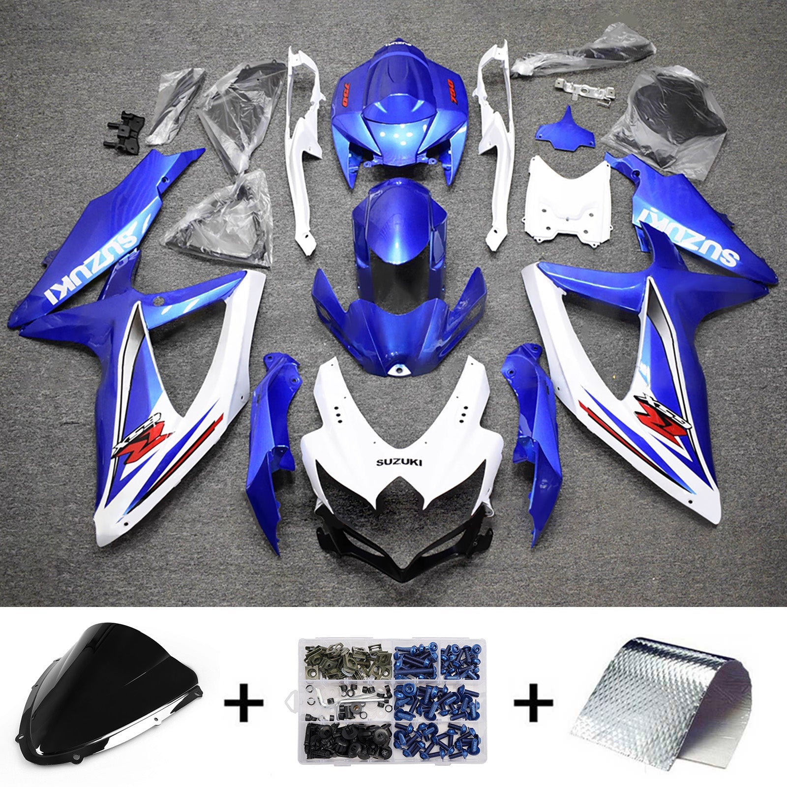 Kit de carénage injecté en plastique ABS pour Suzuki GSXR 600/750 2008-2010 K8