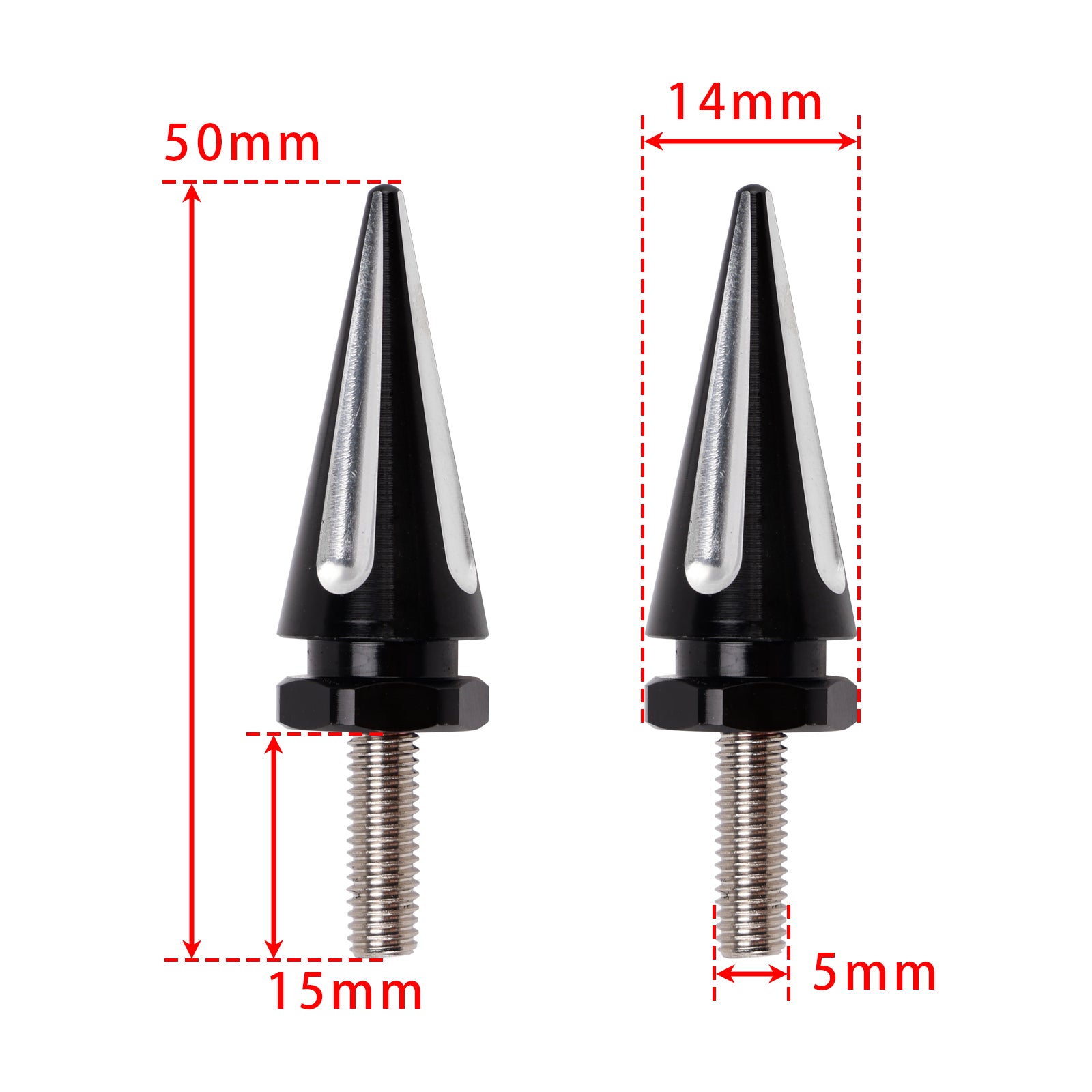 4 zwarte puntige kuipbouten voor de voorruit voor Touring Road Glide FLTR 2015 - 2025