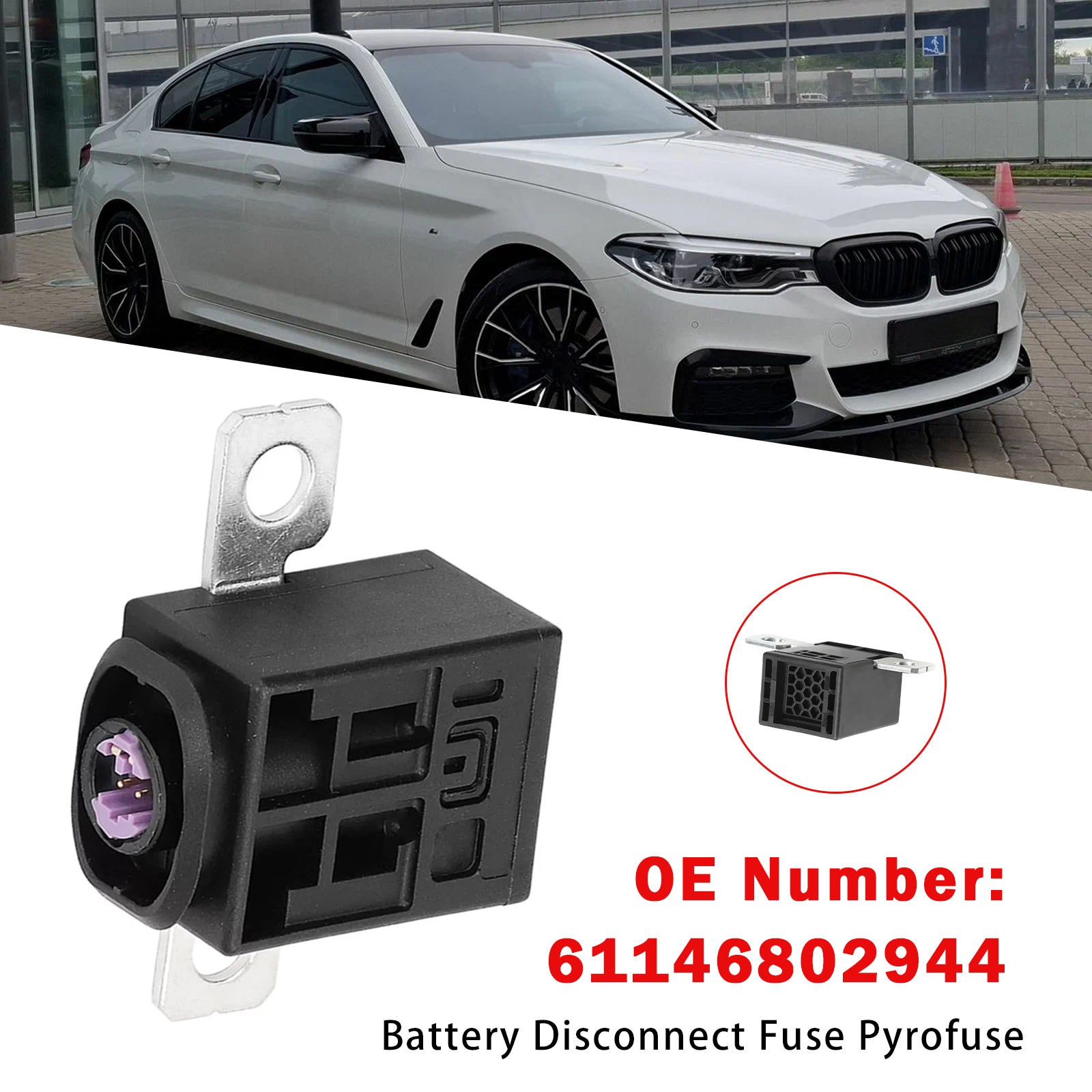 Fusibile staccabatteria Pyrofuse 61146802944 per BMW Serie 5, 6, 7, G30, G31 e M5