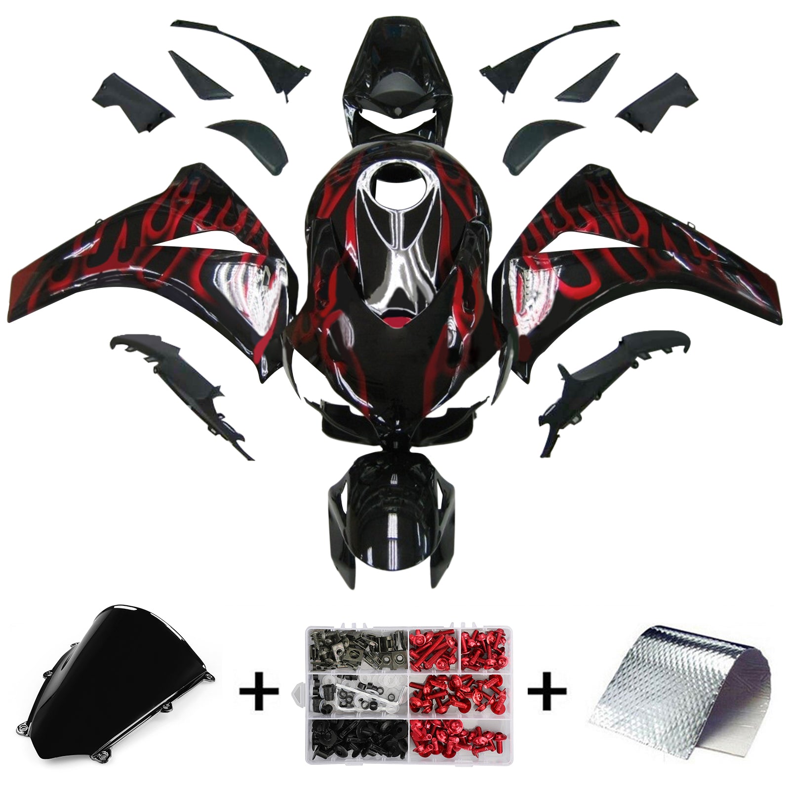 Kit de carénage injecté en plastique ABS pour Honda CBR1000RR 2008-2011