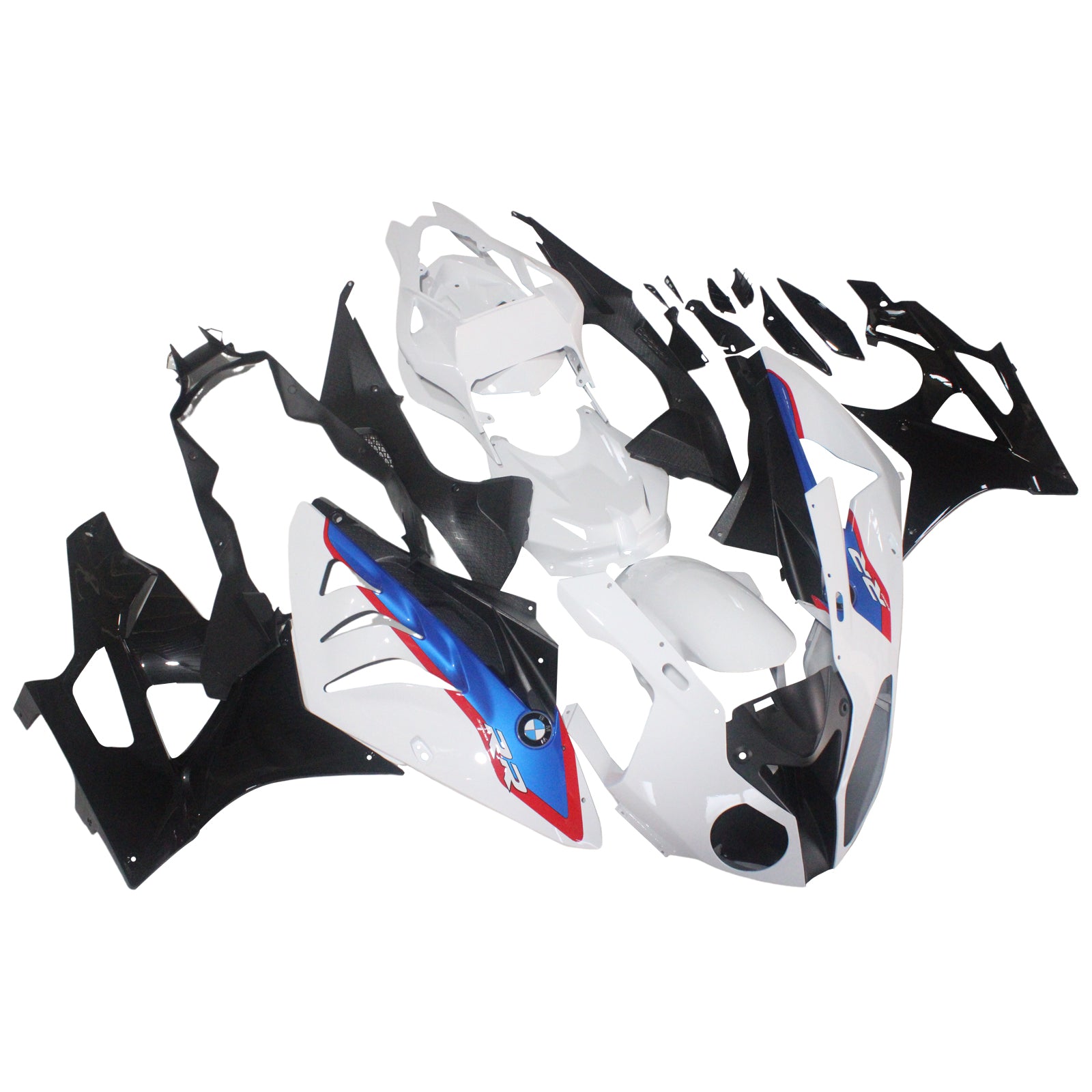 Amotopart Carenados para BMW S1000RR 2009-2014 Blanco Negro SRR Genérico