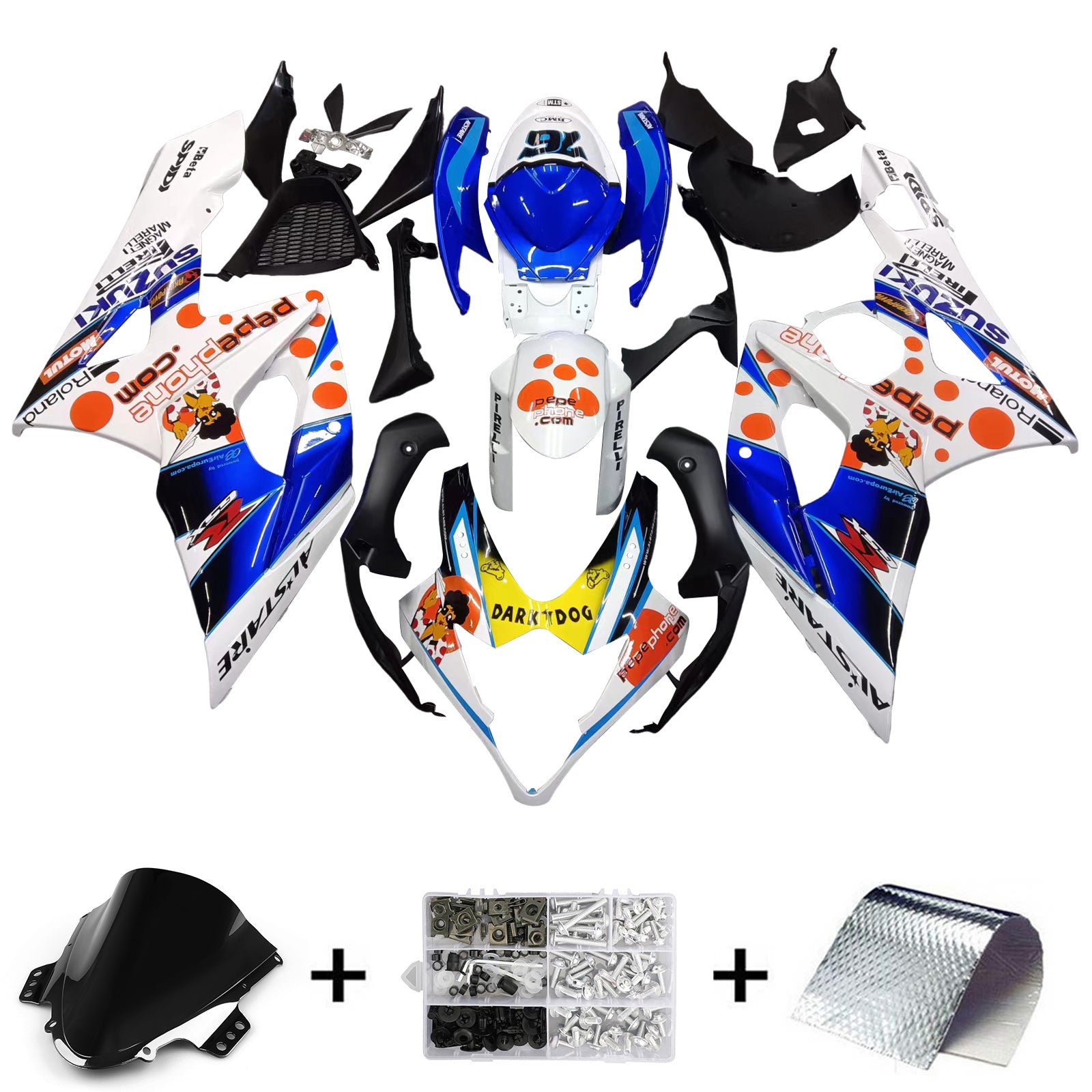 Amotopart Carénages 2005-2006 Suzuki GSXR 1000 Multicolore pepephone Generic