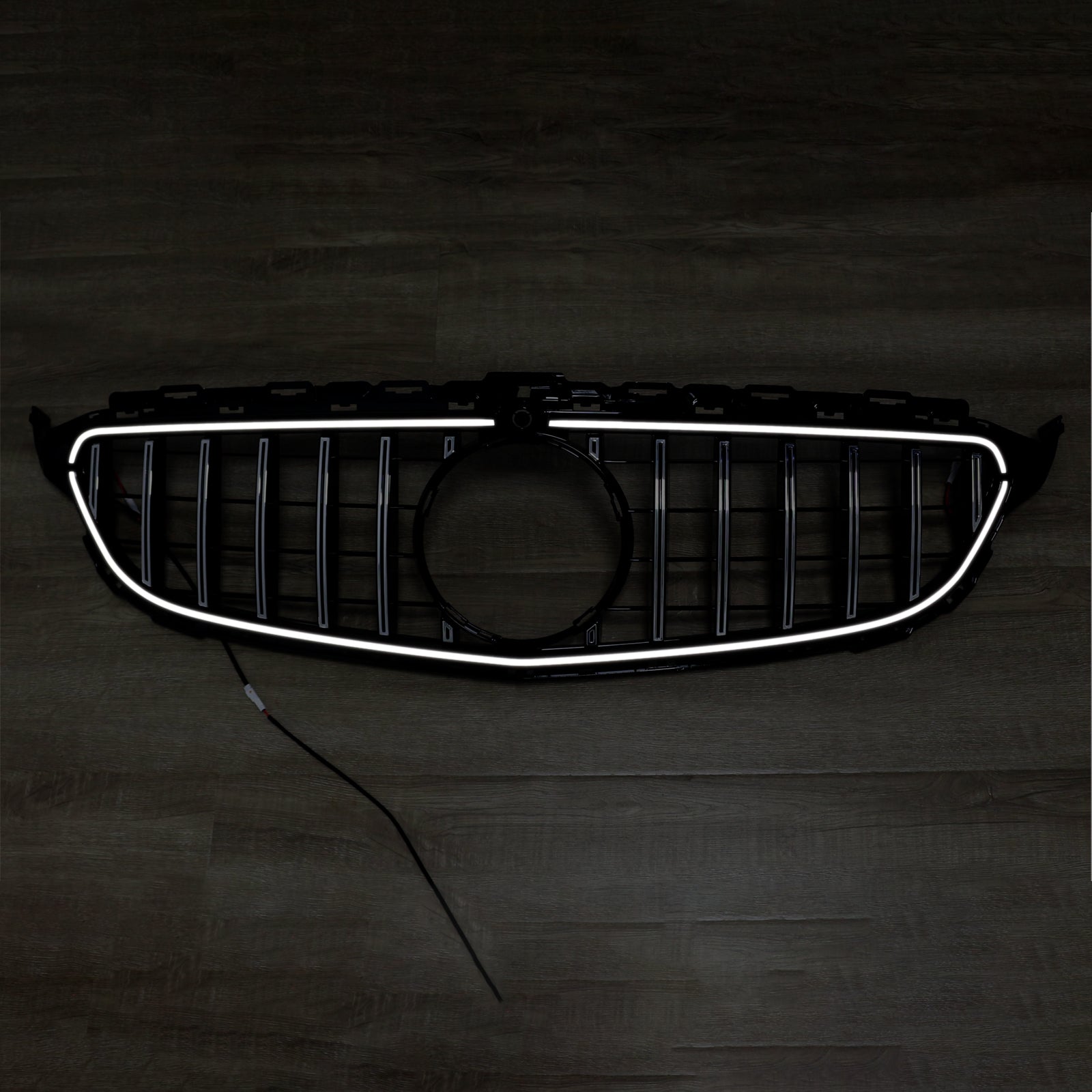 Grille de pare-chocs avant chromée à LED pour Mercedes W205 C250 C300 2015-2021