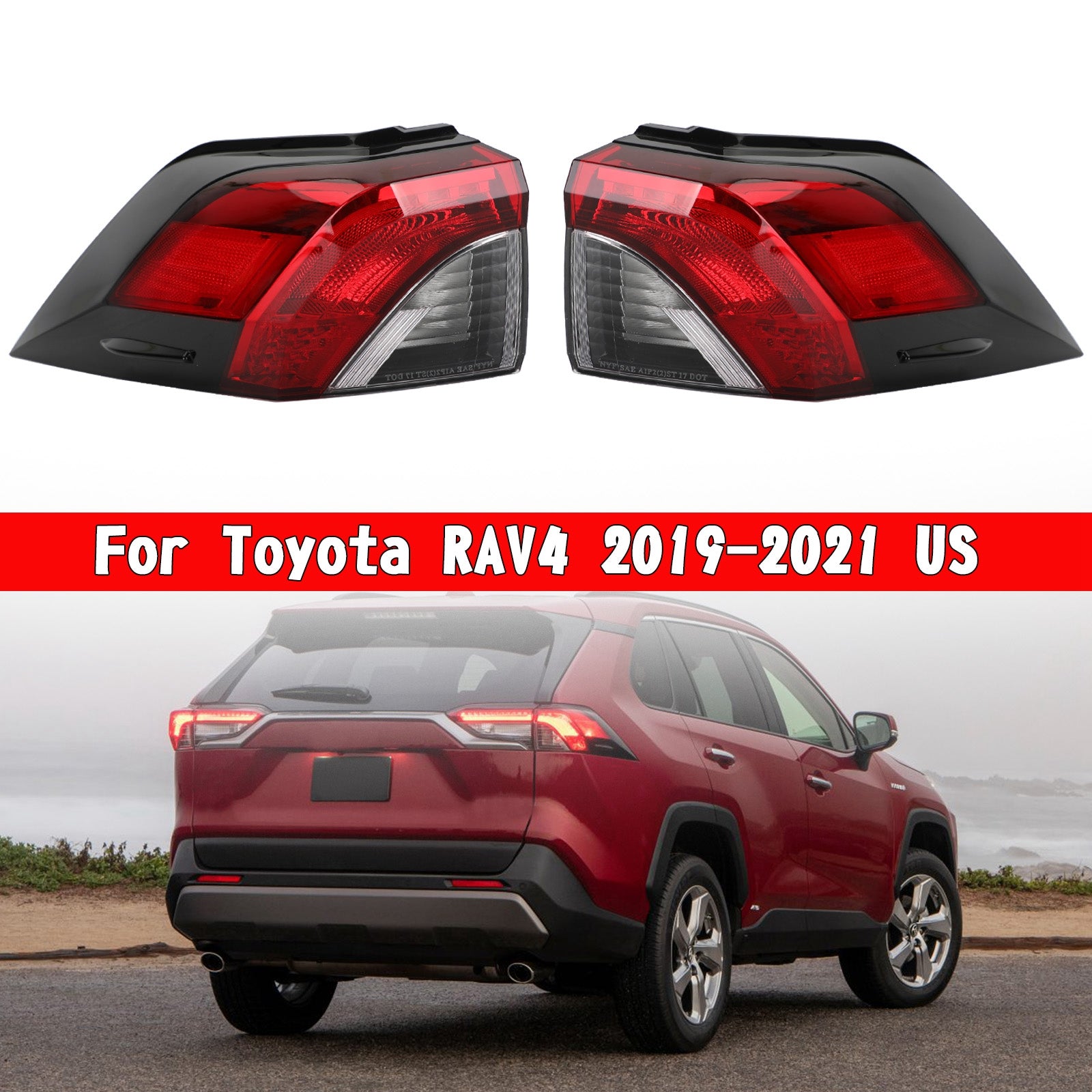 Luz trasera izquierda + derecha exterior 81560/81550-0R090 para Toyota RAV4 2019-2021 genérico