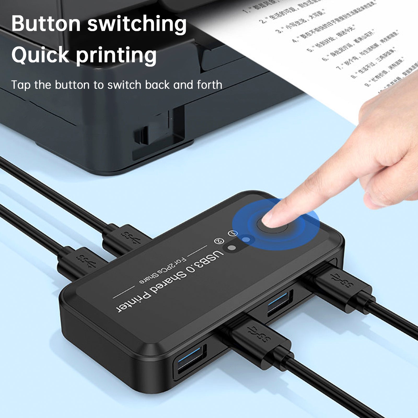 USB 3.0-switch 2 in 4 uit deelapparaat'printer Twee computers delen