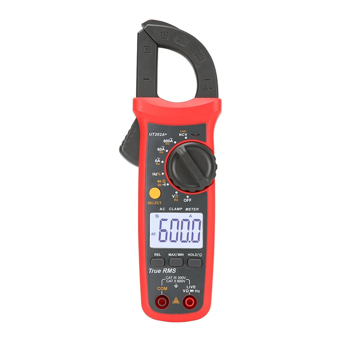 UT202A+ Digitale stroomtang, 6000 tellingen, automatische bereikselectie, True RMS-multimeter, NCV
